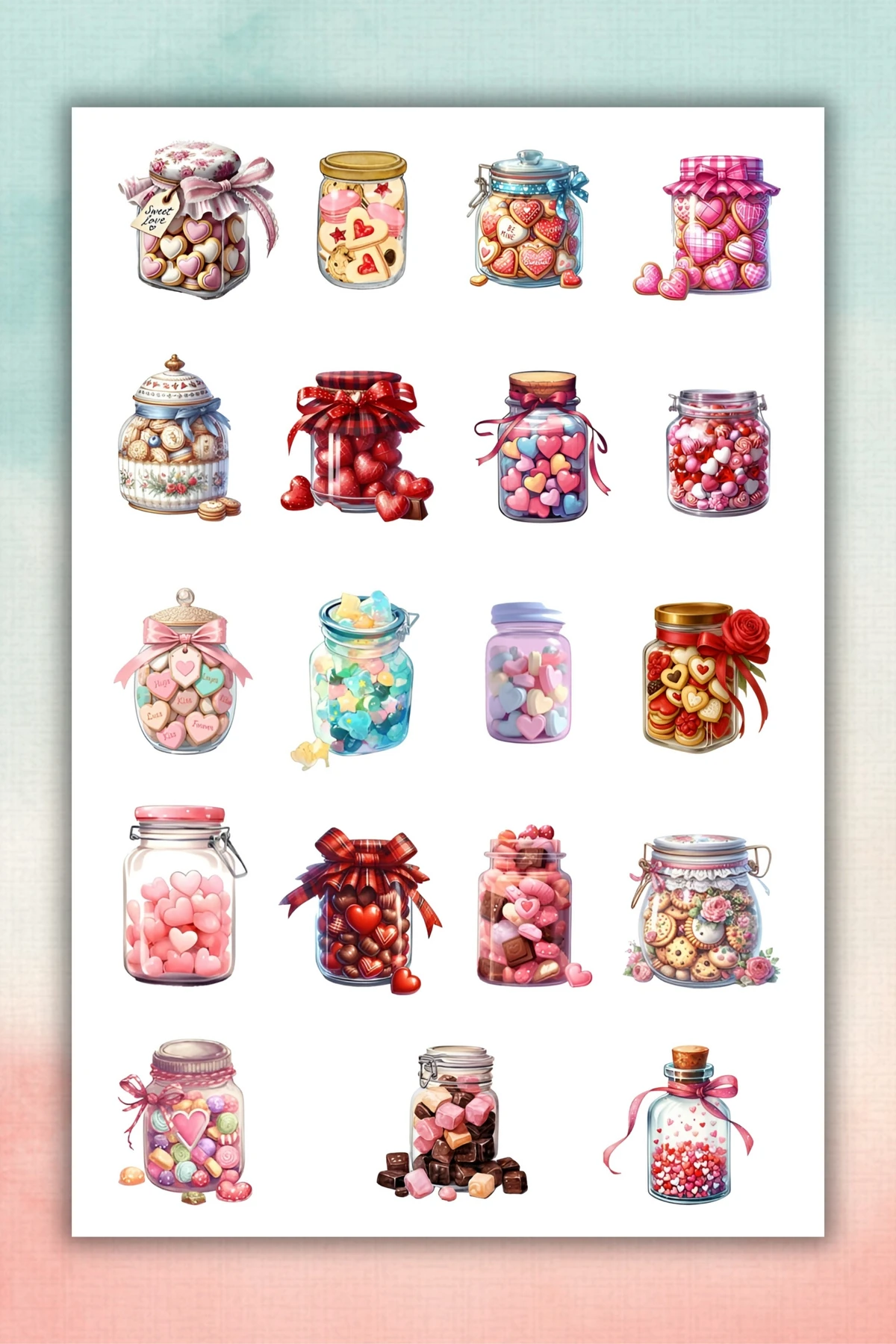 2'Li Enfes Tatlar Temalı Sticker Seti / Bullet Journal Scrapbook Kolaj için uygun