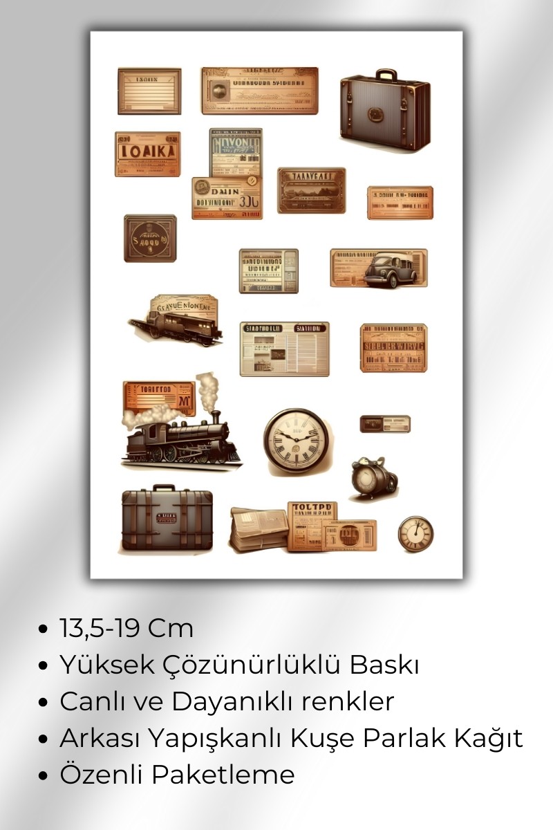 Vintage Temalı Sticker Planner ,Ajanda, Bullet Journal Için Uygun