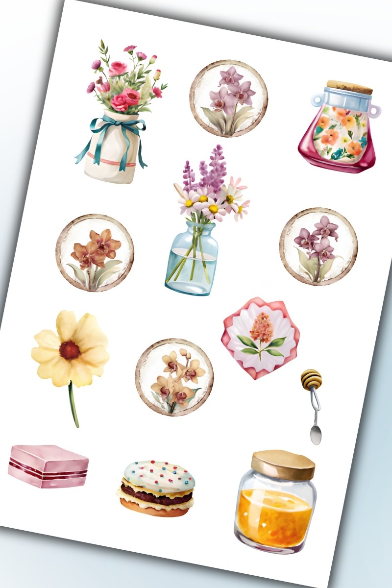 Birikiyedi Vintage Temalı Sticker Planner Ajanda Bullet Journal Için Uygun