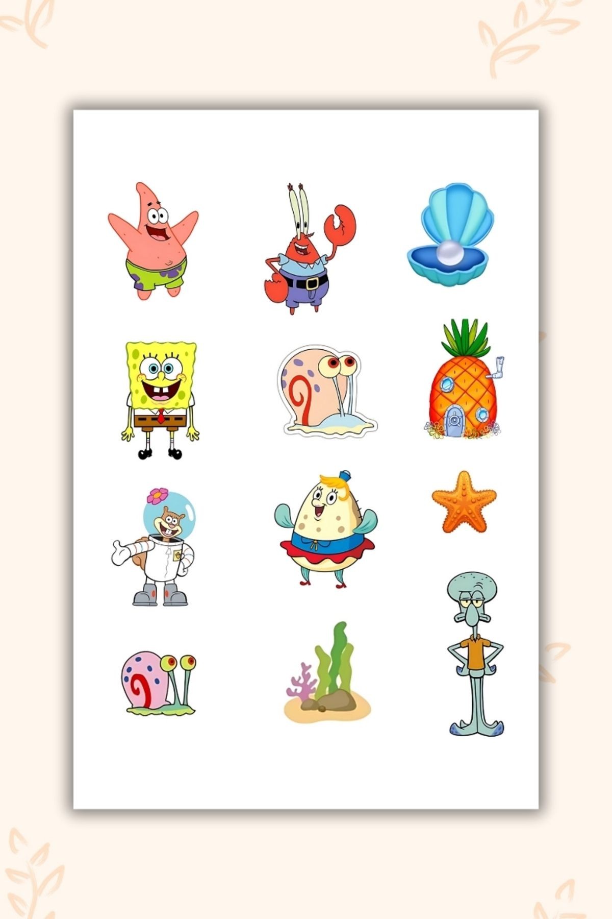 4'Lü Karışık Süper Sticker Seti- Sünger Bob Hello Kitty Ters Yüz Harry Potter Laptop Notebook