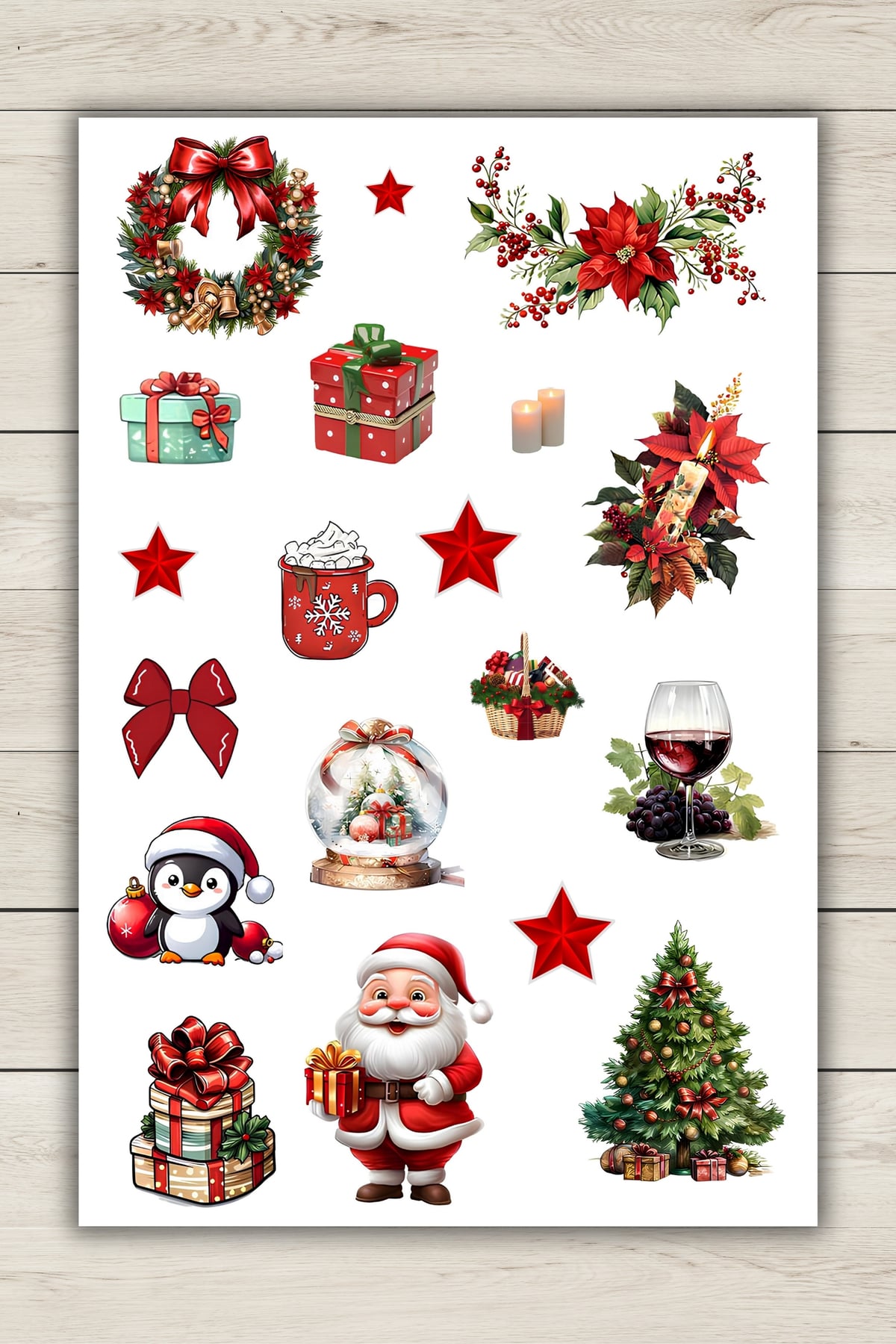 2 'Li Yılbaşı/Yeni Yıl Temalı Sticker-Etiket Bullet Journal/Scrapbook/Ajanda/Defter