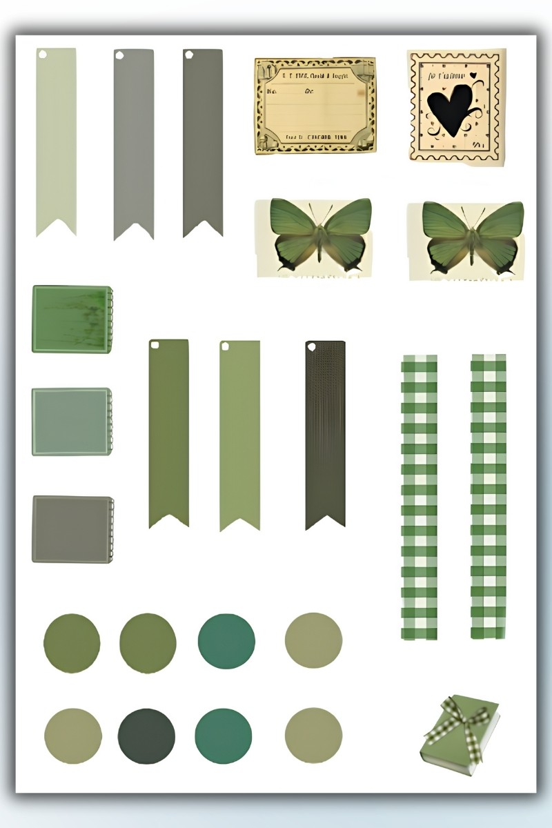 3'Lü Vintage Sticker Planner Ajanda Bullet Journal için Uygun Set