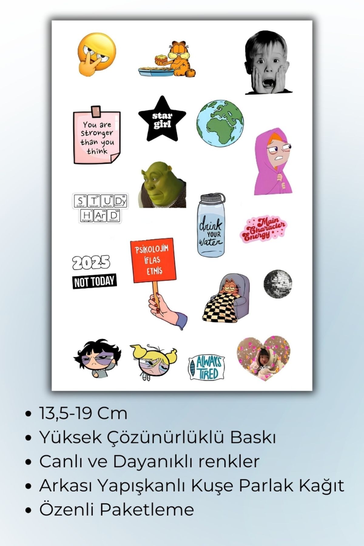 Komik Sticker Telefon Laptop Notebook Tablet Defter Matara Stiker Etiket