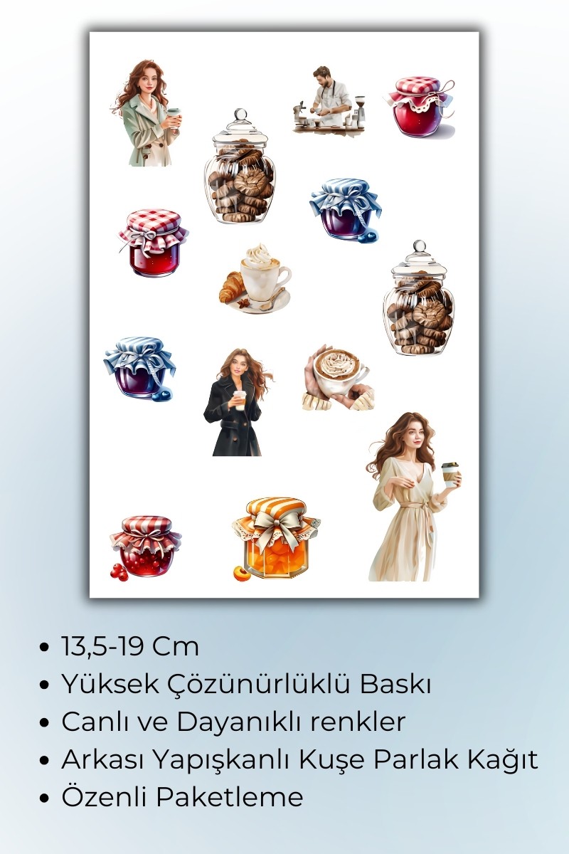 Birikiyedi 3 'Lü Retro Sticker Set Planlayıcı  Planner Ajanda Bullet Journal İçin Uygun Set