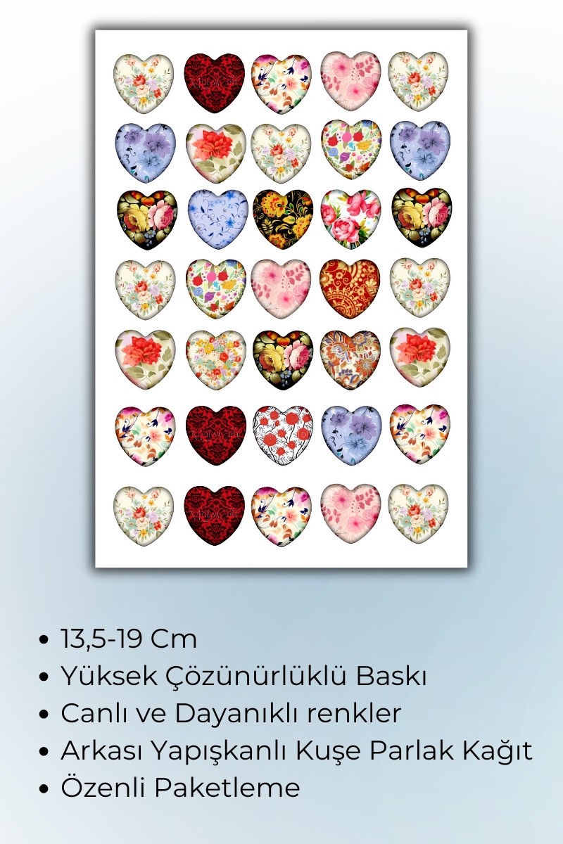 Birikiyedi Kalp Temalı Sticker Planner Ajanda Bullet Journal Için Uygun