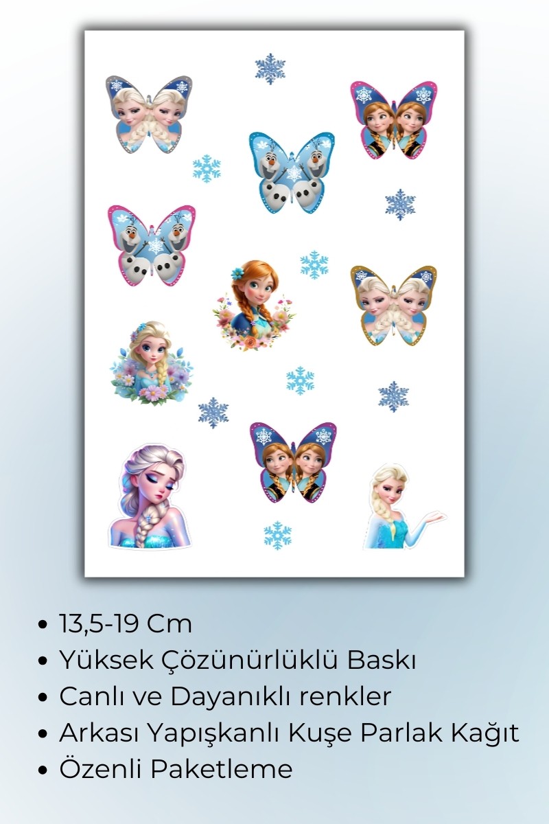 Birikiyedi Frozen Elsa 2 Li Set Sticker Telefon Laptop Notebook Tablet Defter Matara Etiket