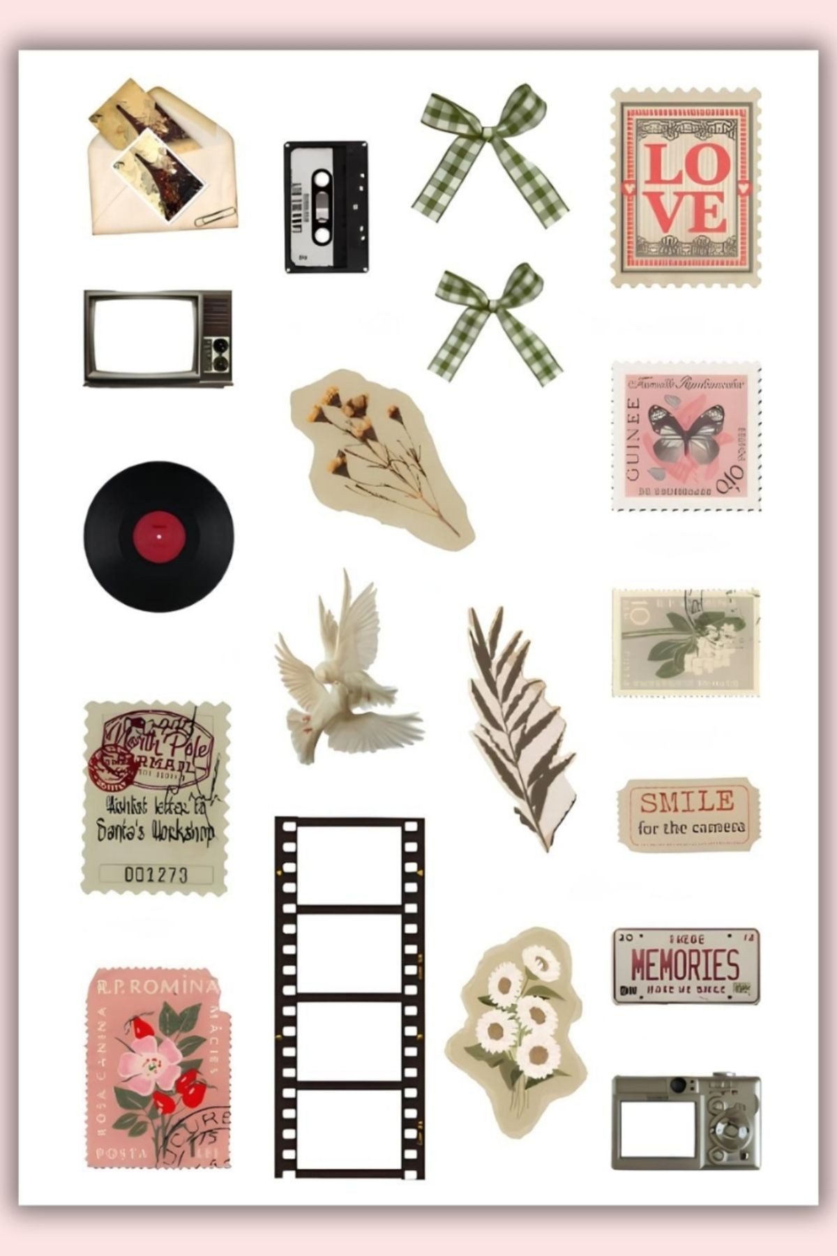 Vintage Sticker Planner Ajanda Bullet Journal Için Uygun