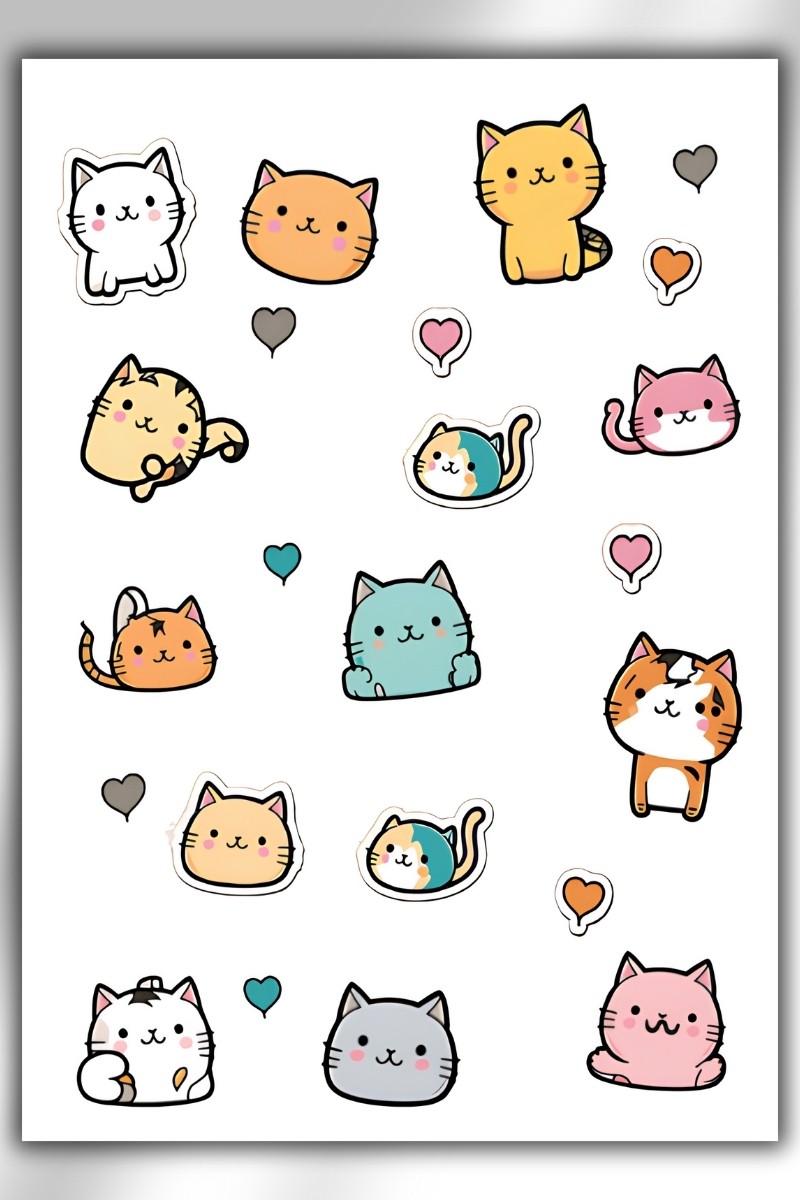 3 Lü Kawaii Sticker Set 40 + Çıkartma - Telefon Laptop Notebook Tablet Defter Matara Stiker Etiket