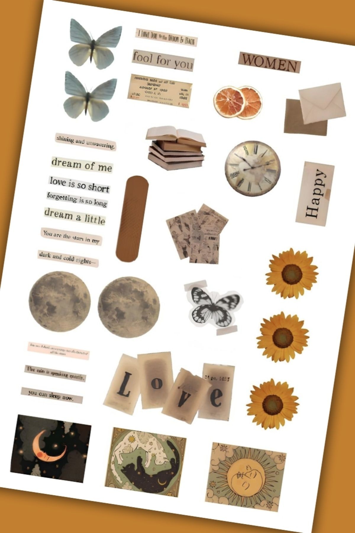 Vintage Planlayıcı Sticker Planner Ajanda Bullet Journal İçin Uygun