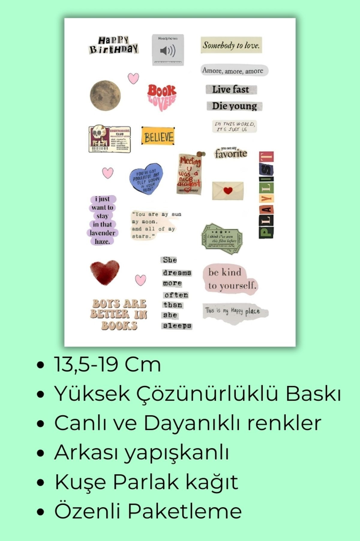 Vintage Planlayıcı Sticker Planner Ajanda Bullet Journal İçin Uygun