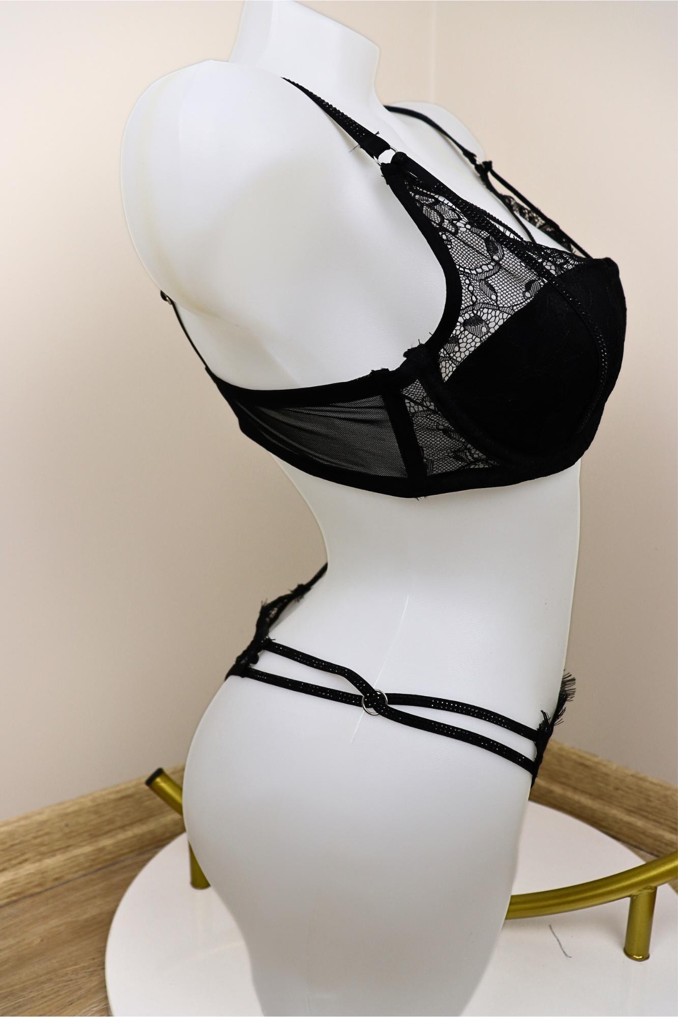 DHANTEL WHISPER BRA SET-BLACK