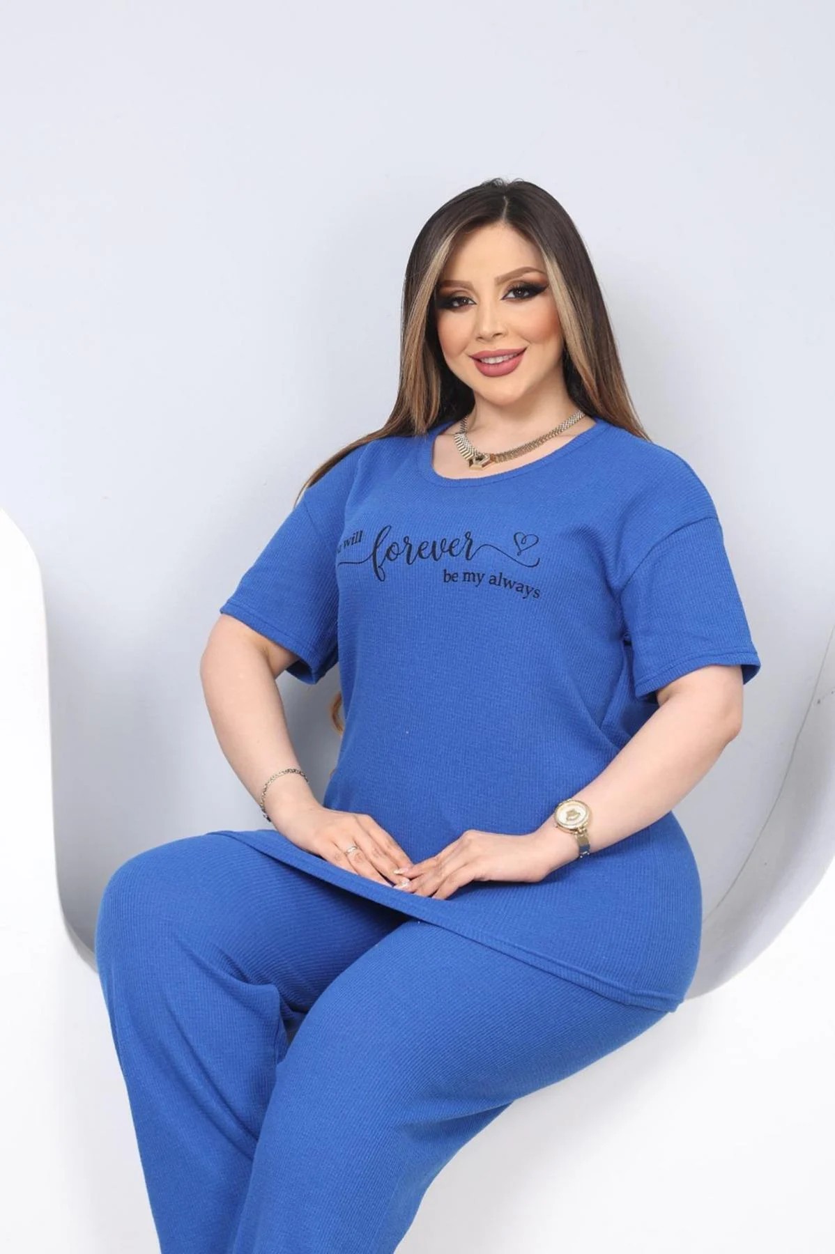 DHANTEL MIST PYJAMAS SET-BLUE