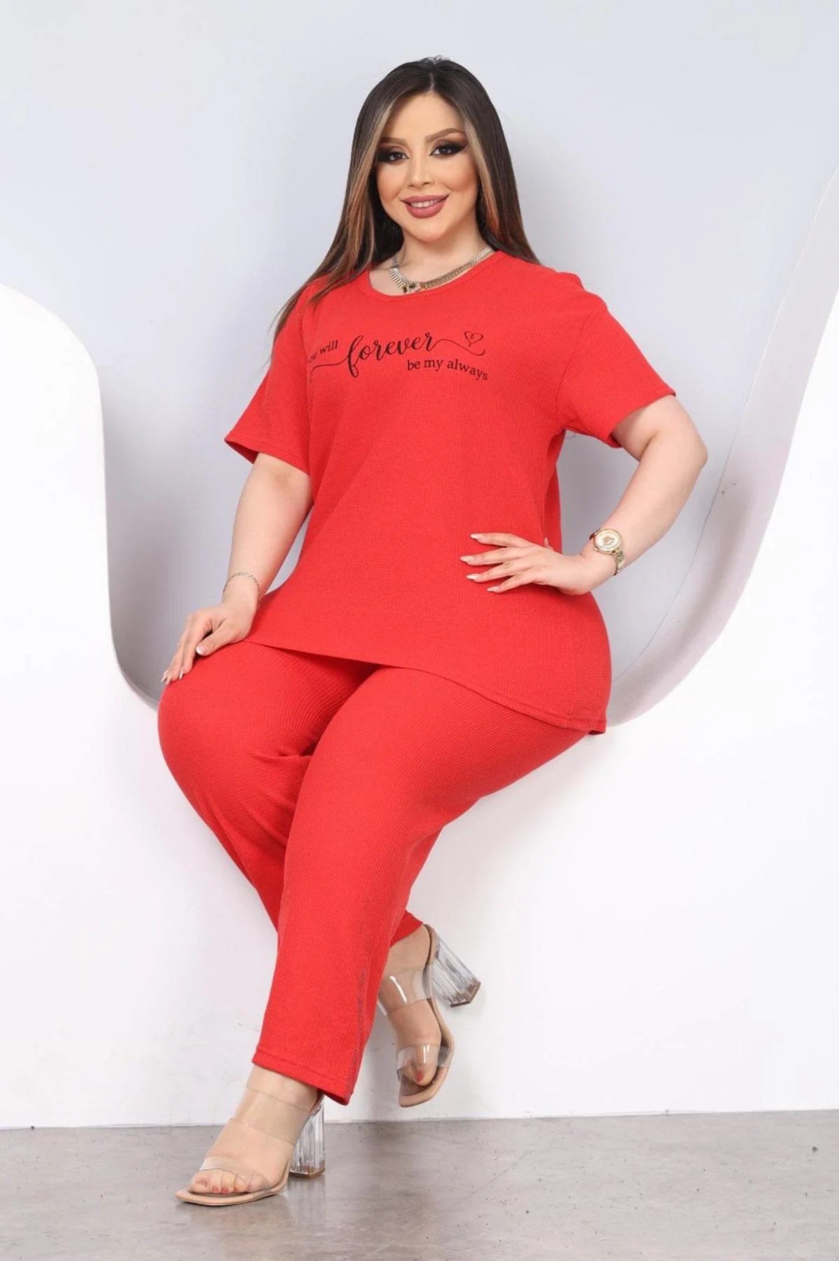 DHANTEL MIST PYJAMAS SET-RED