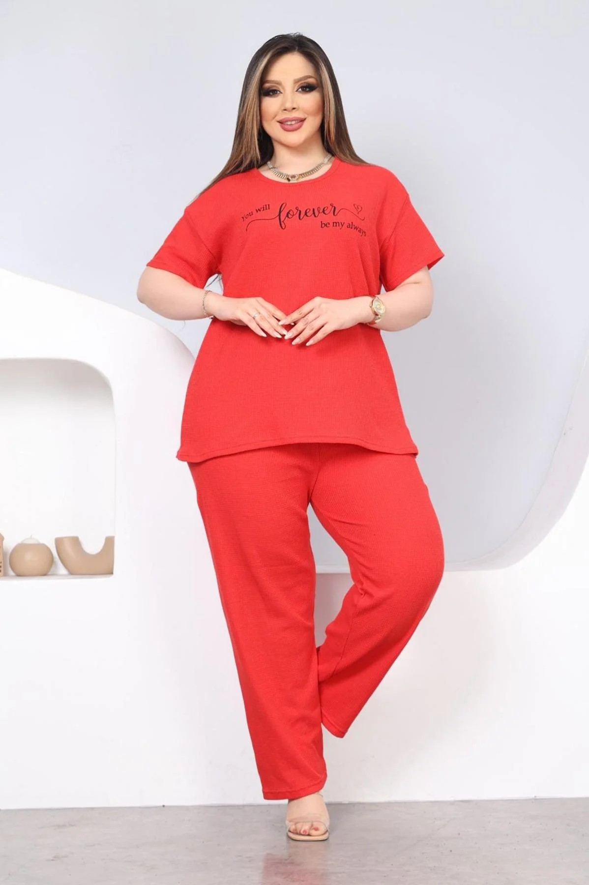 DHANTEL MIST PYJAMAS SET-RED