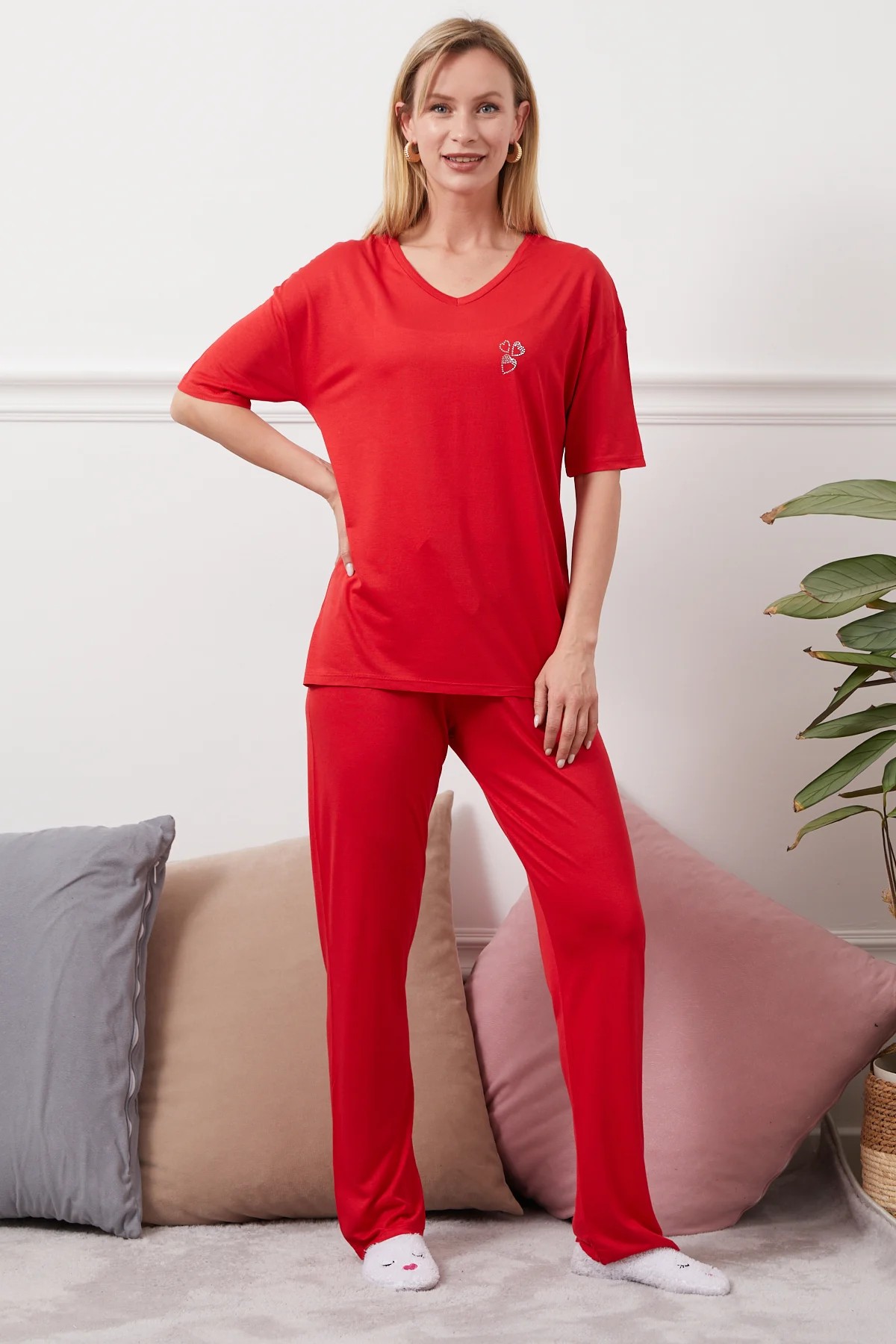 DHANTEL FABLE PYJAMAS SET-RED