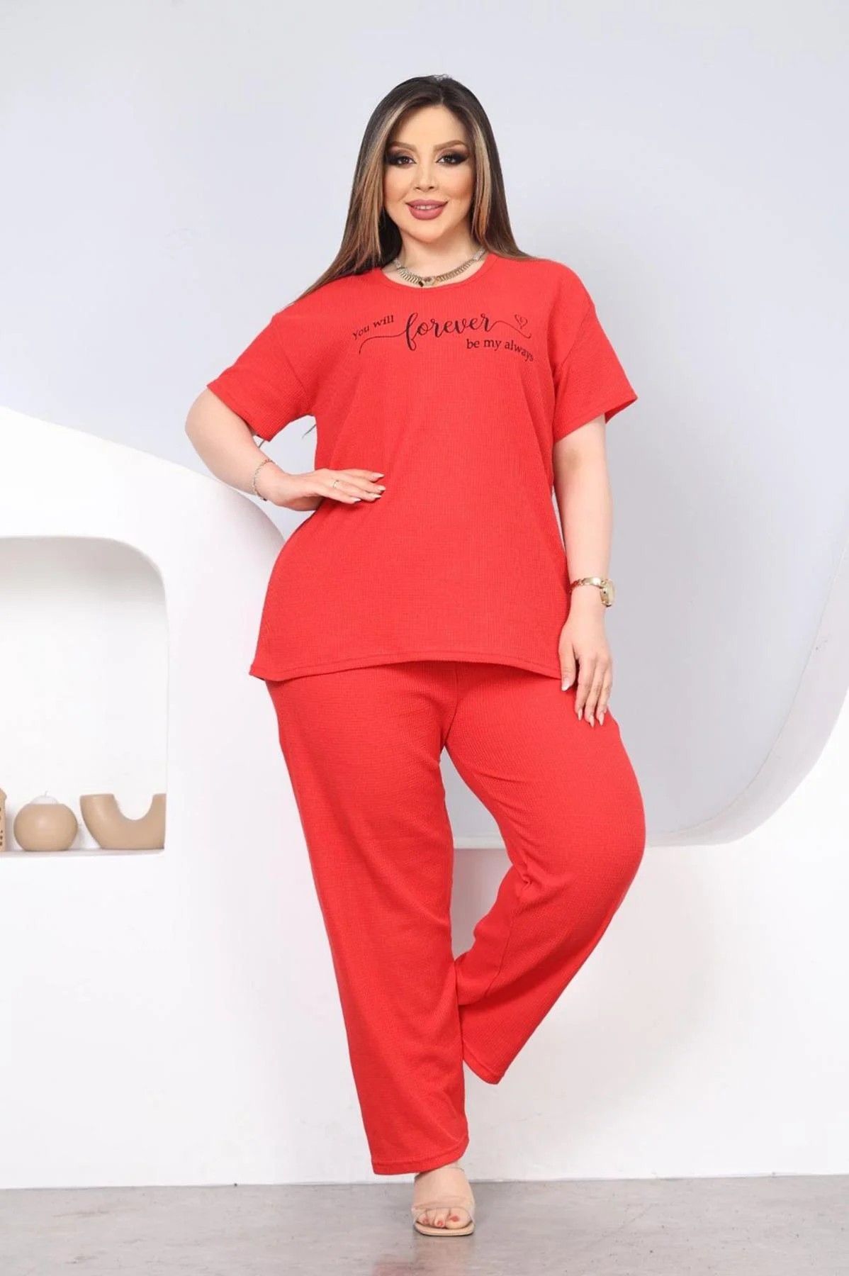 DHANTEL MIST PYJAMAS SET-RED