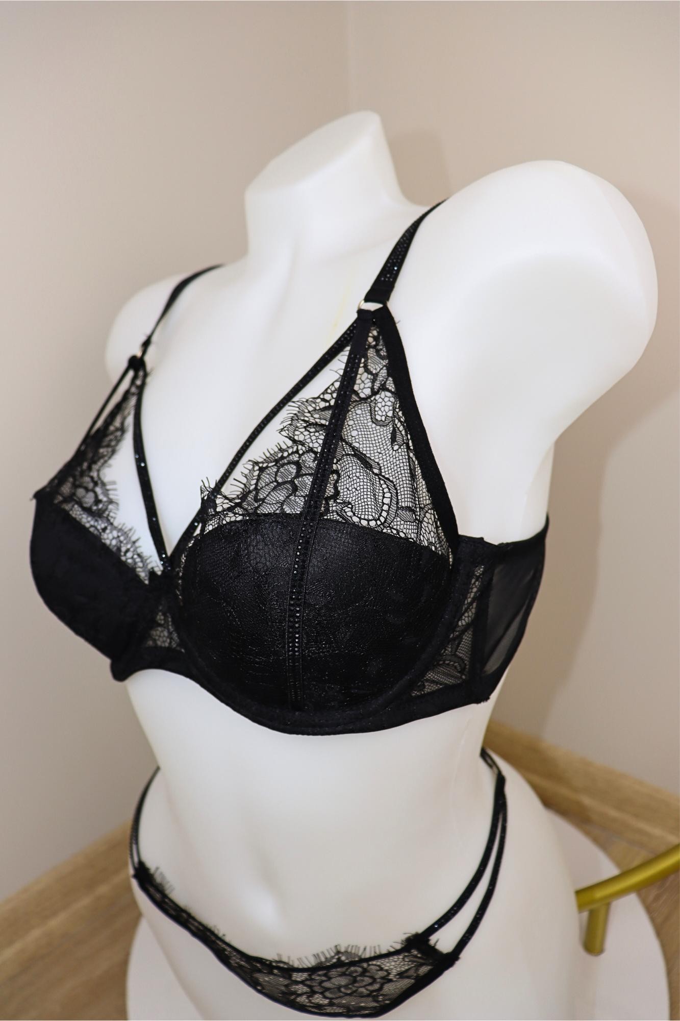 DHANTEL WHISPER BRA SET-BLACK