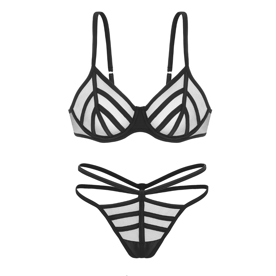 DHANTEL LUXE BRA SET-BLACK