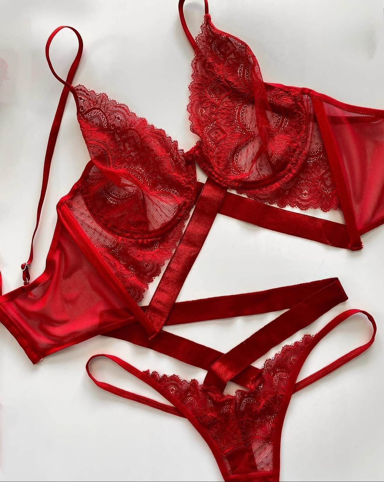 DHANTEL MAGNOLIA SET-RED