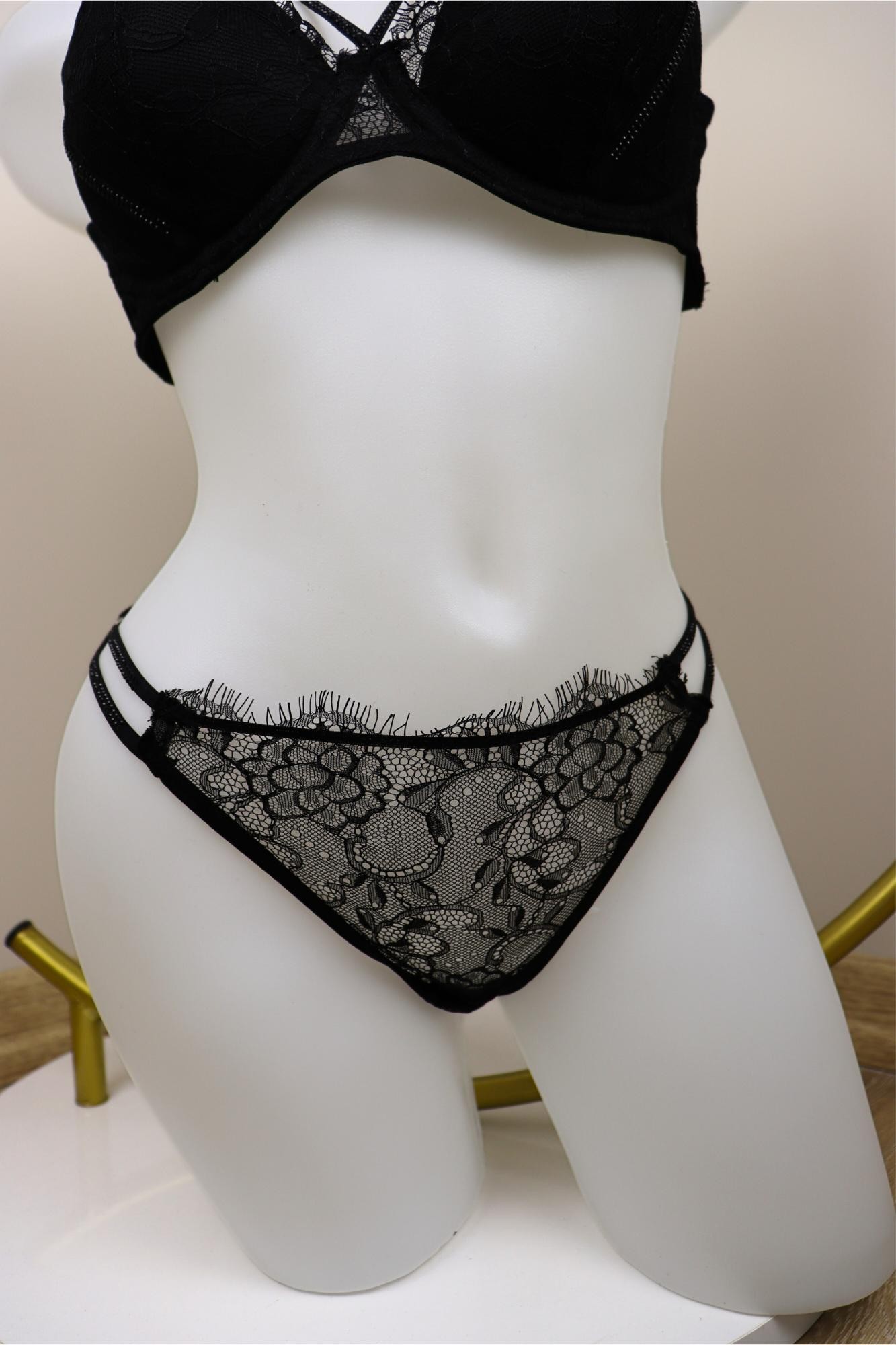 DHANTEL WHISPER BRA SET-BLACK