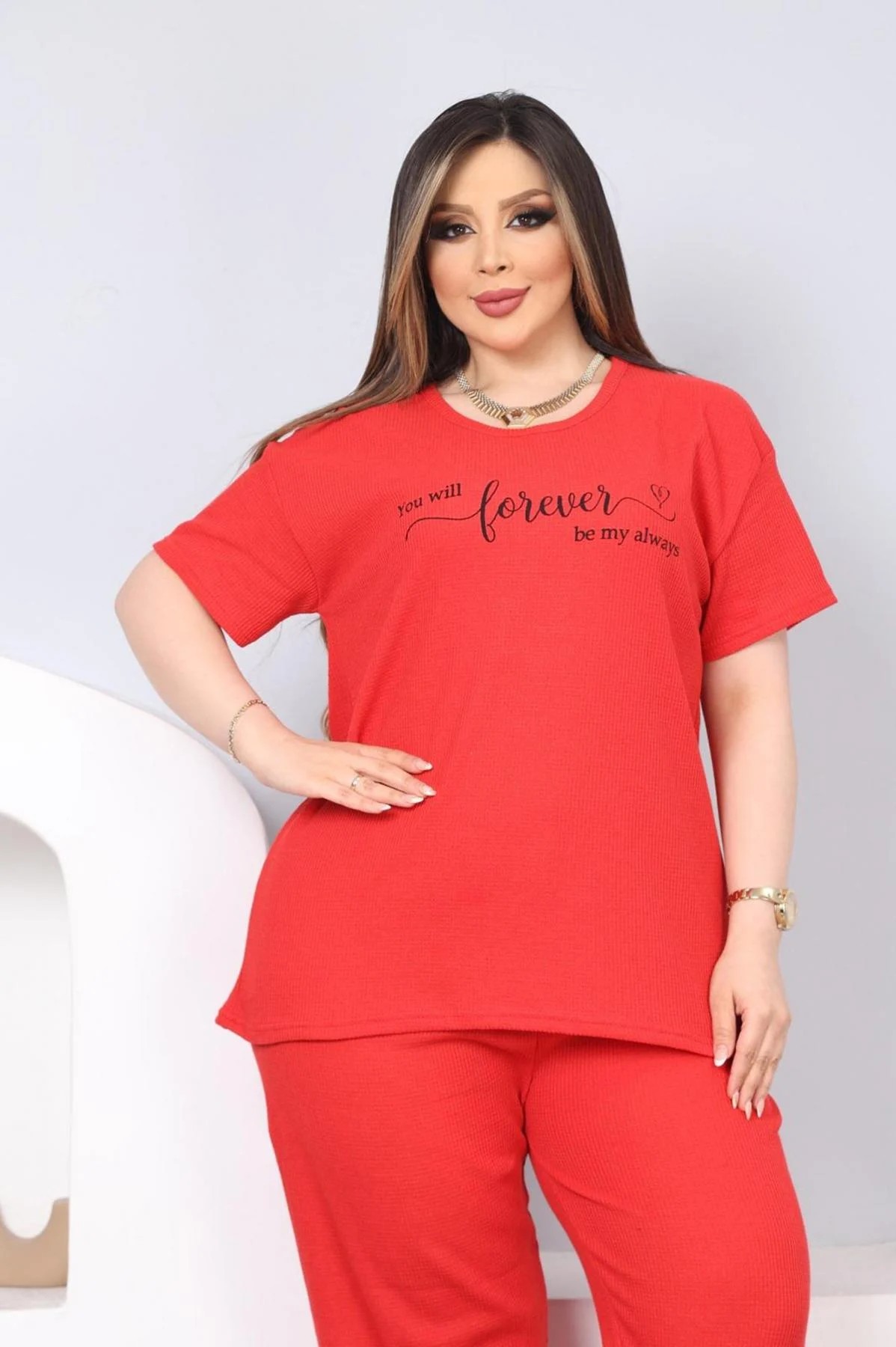 DHANTEL MIST PYJAMAS SET-RED