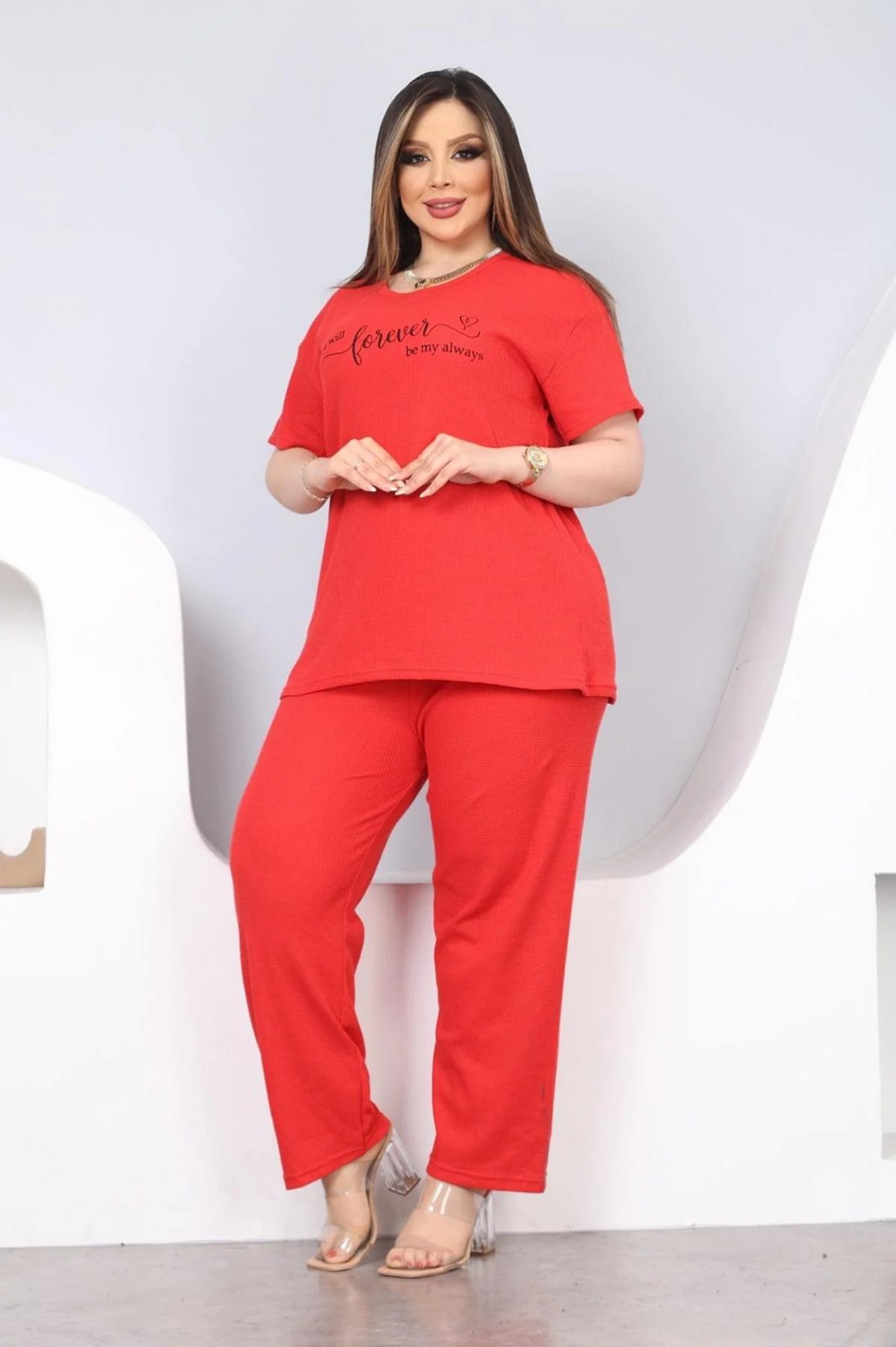 DHANTEL MIST PYJAMAS SET-RED