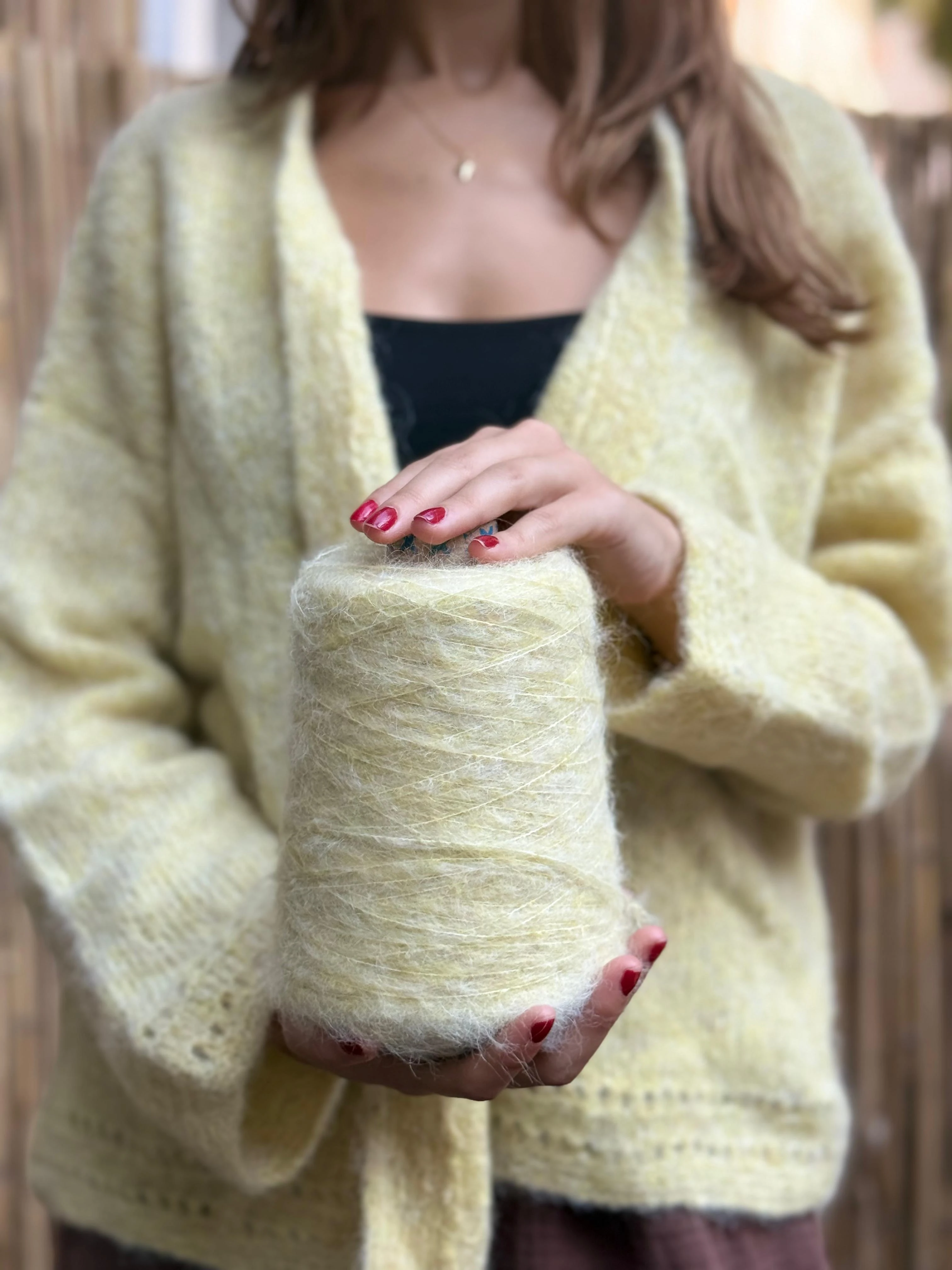 Lilyum Hırka Kiti  - limon sarısı