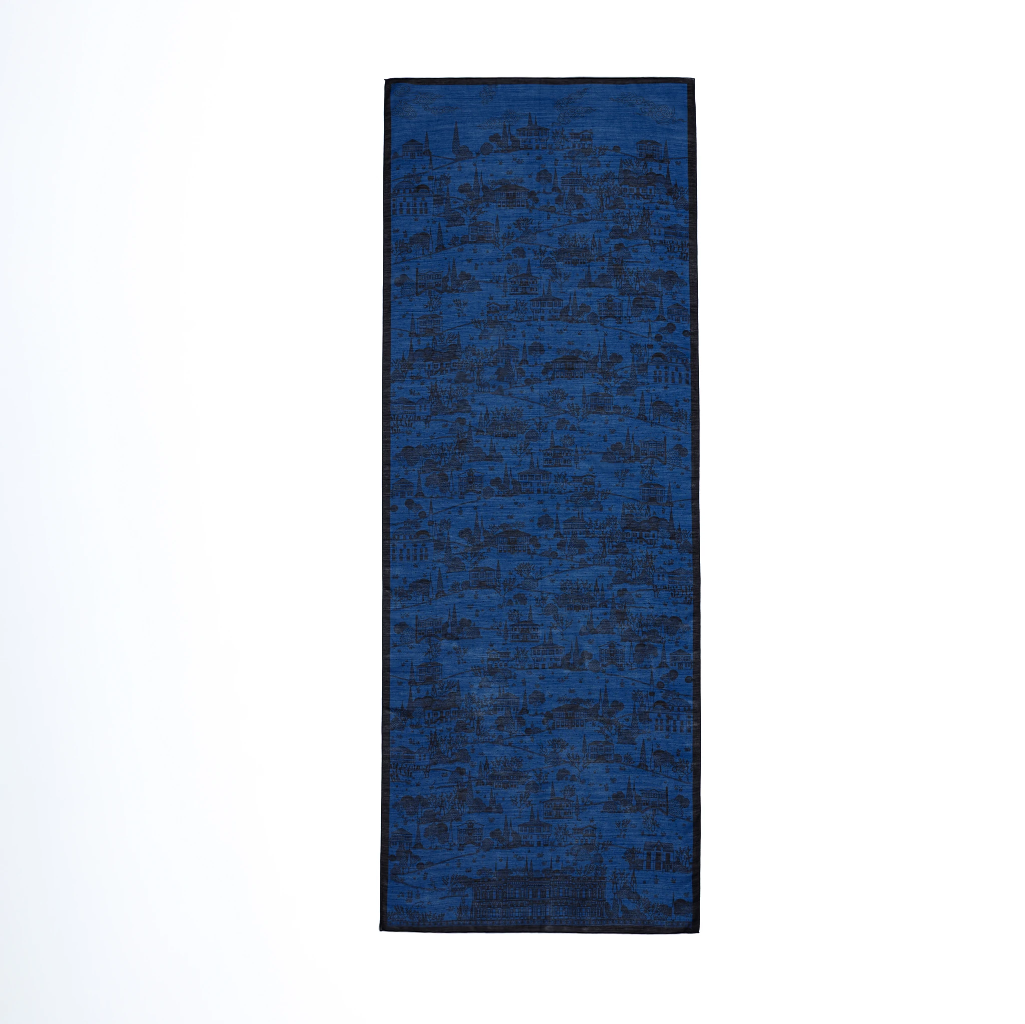 Beylerbeyi Dikdörtgen Şal - Saks Mavisi