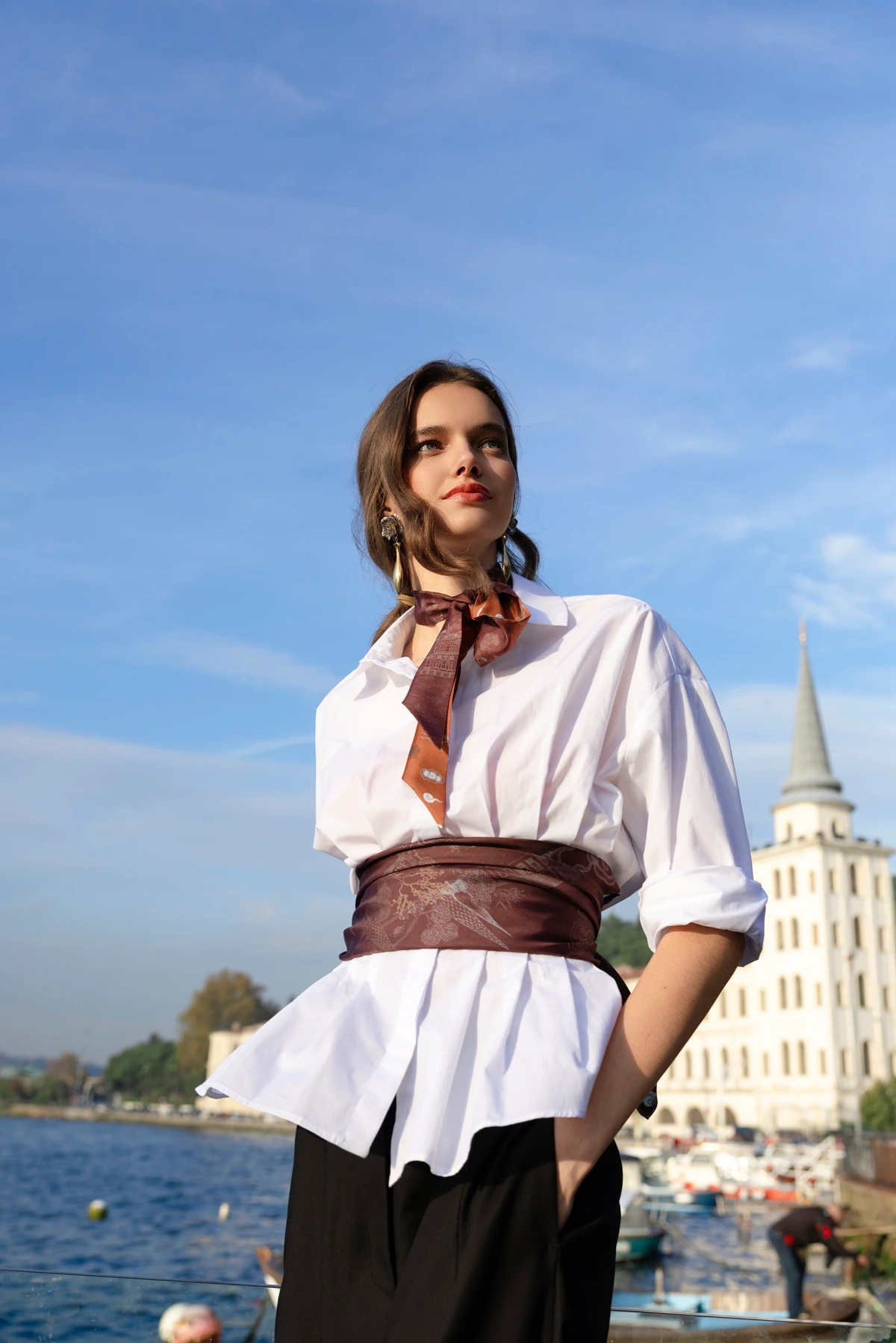 Beylerbeyi İpek Eşarp - Bordo