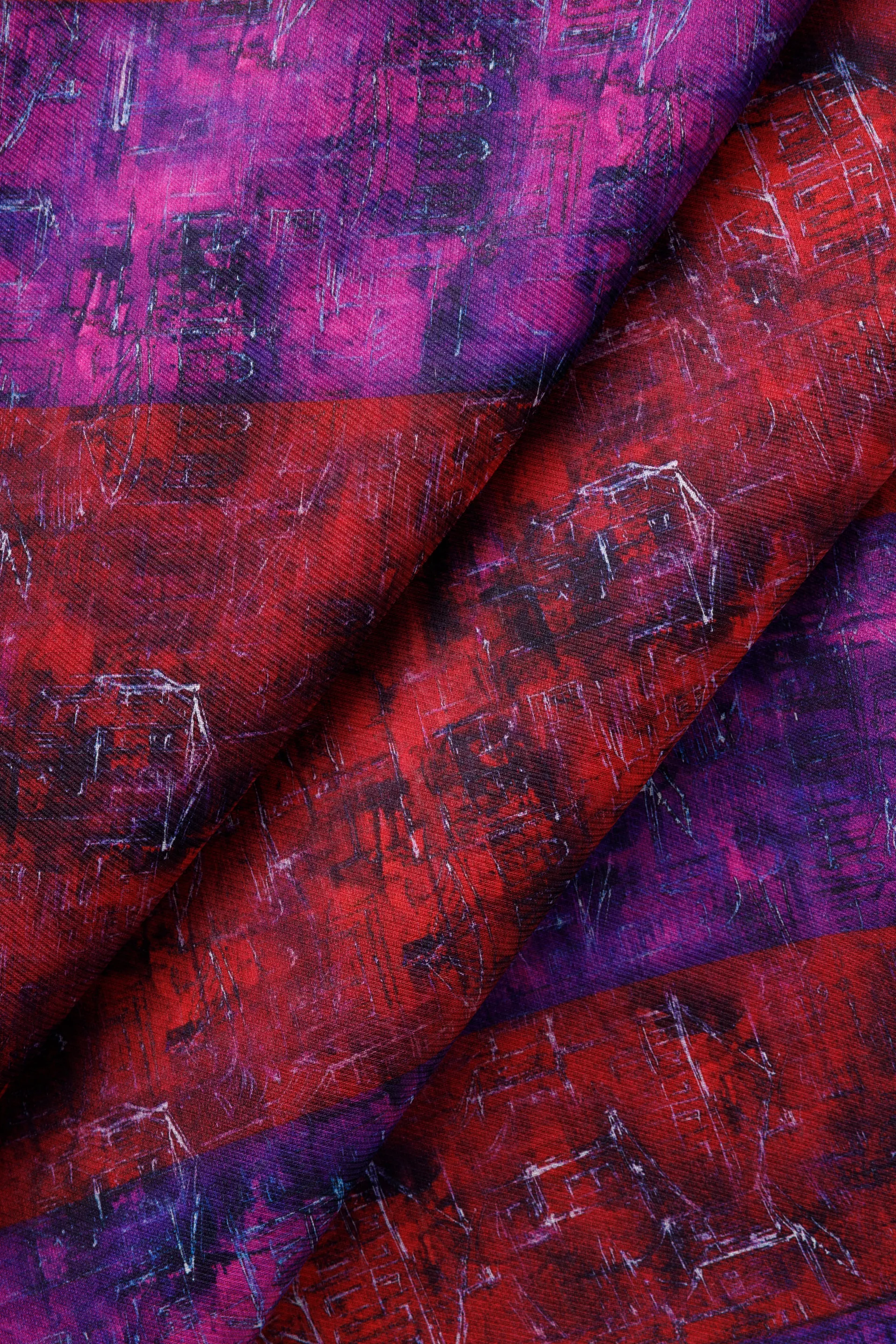 Sonsuz Şehirler Yün İpek Dikdörtgen Şal