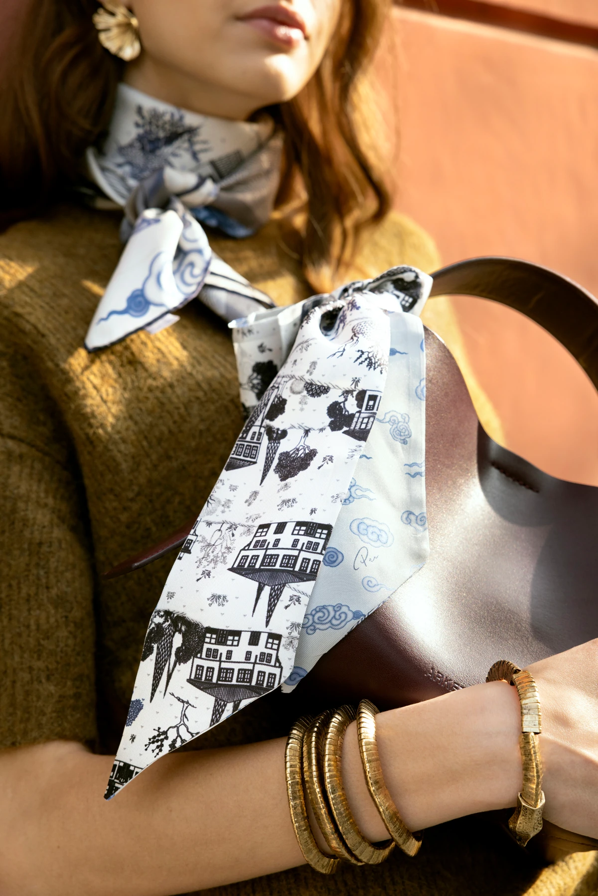 Beylerbeyi İpek Fular - Gri