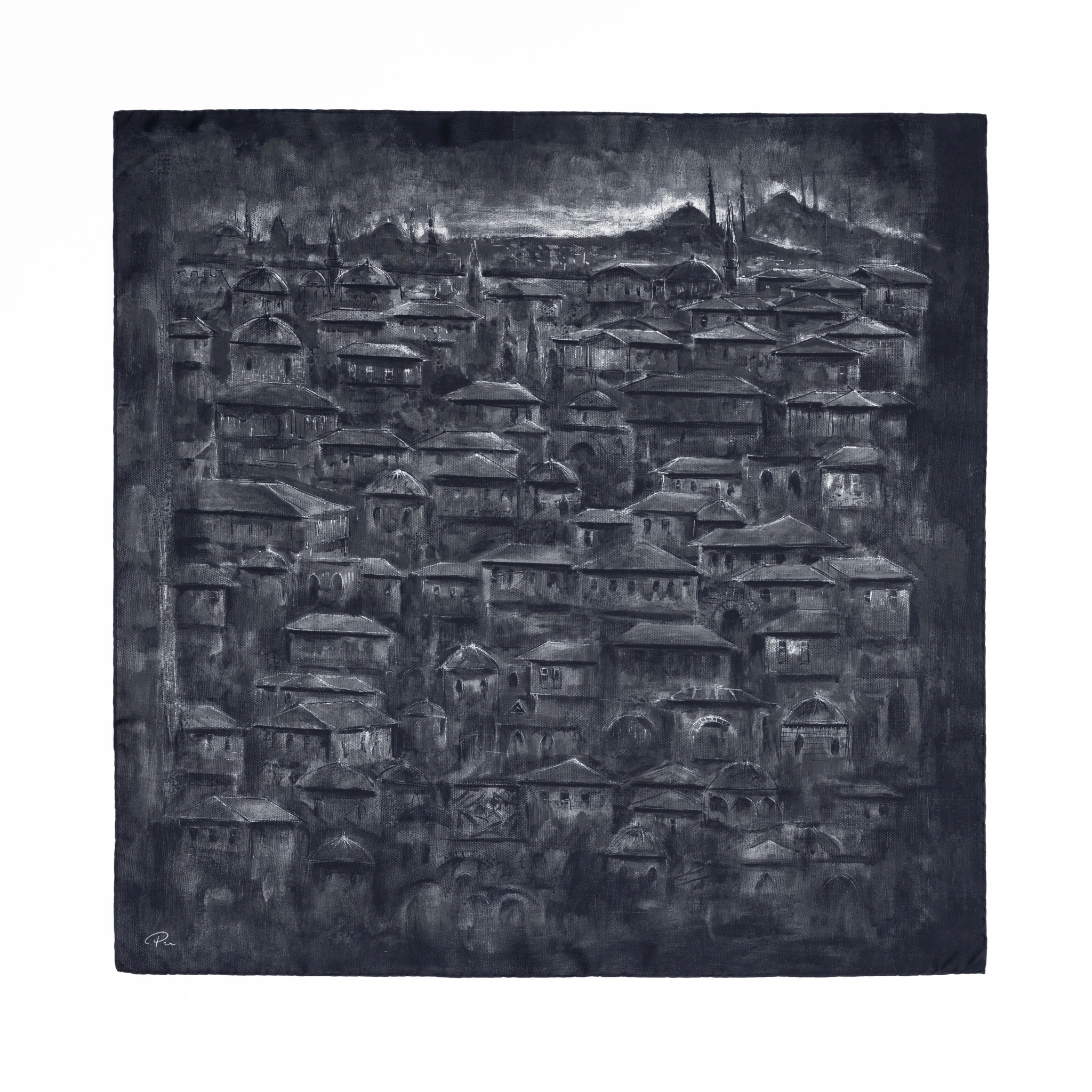 Suriçi İstanbul İpek Eşarp - Antrasit