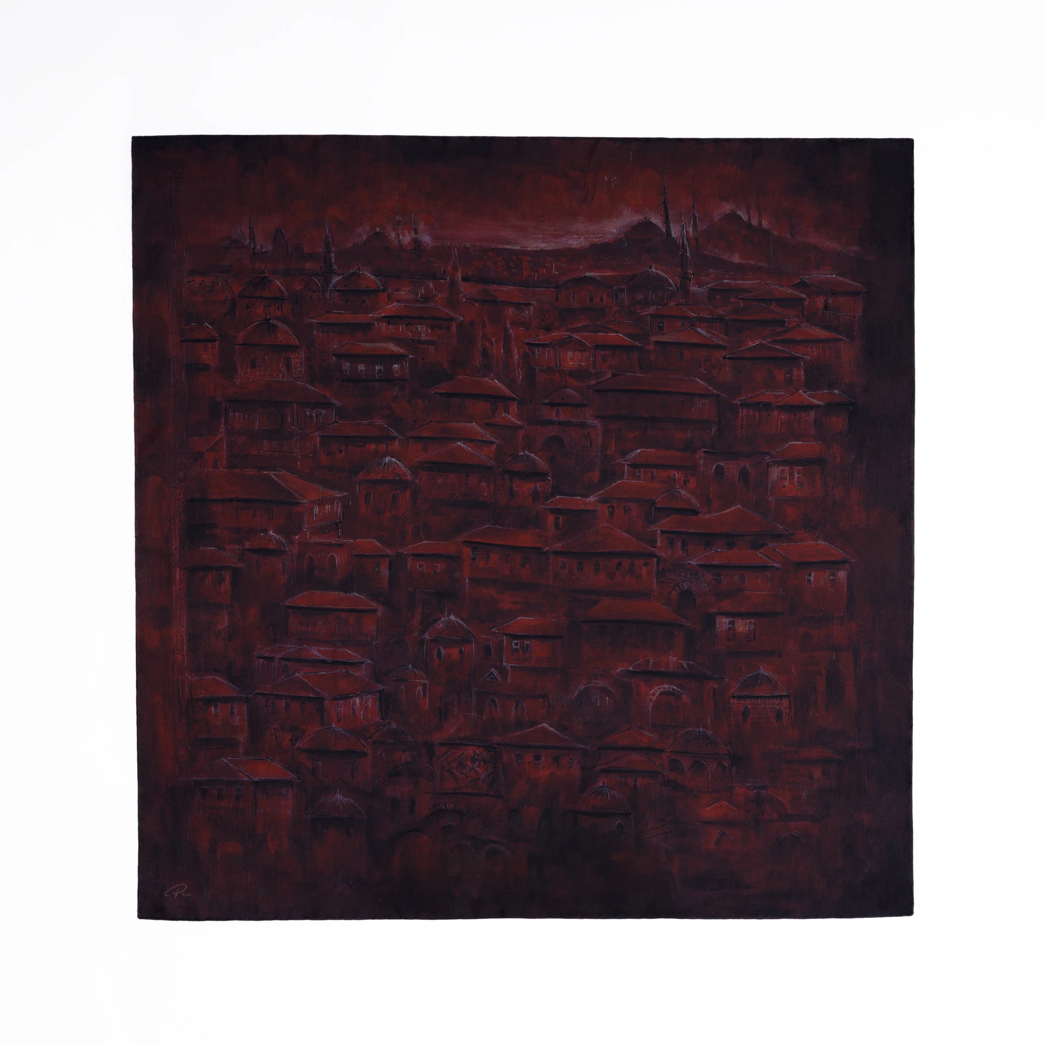 Suriçi İstanbul İpek Eşarp - Bordo