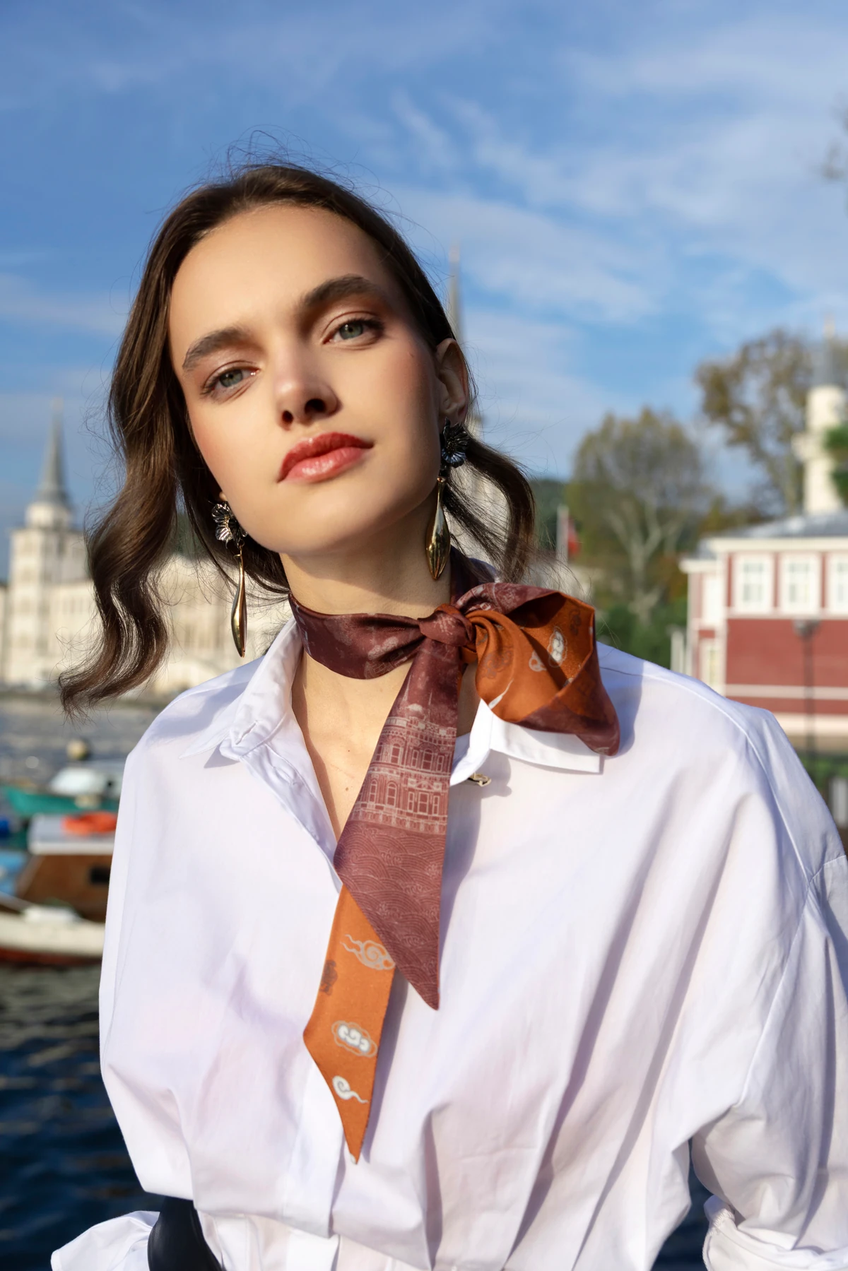 Beylerbeyi İpek Fular - Bordo