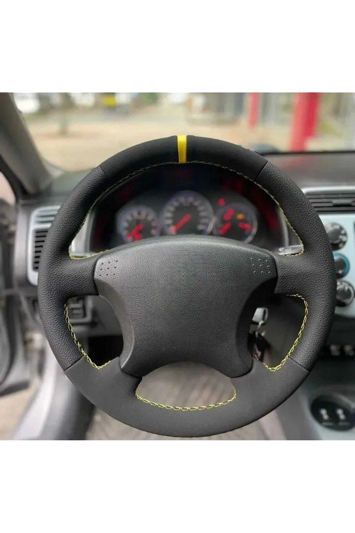 Honda Civic Vitec 2 Araca Özel Direksiyon Kılıfı (İTHALDÜZ SİYAH-NUBUK SİYAH)(AÇIKLAMAYI OKUYNZ)