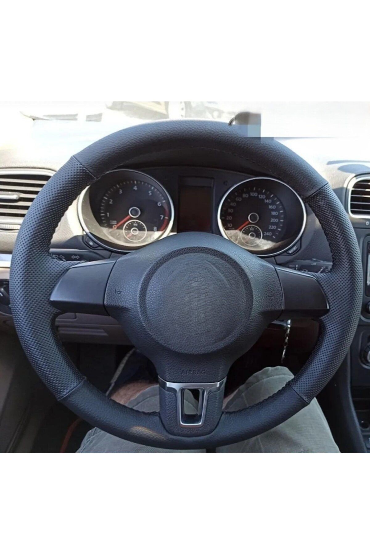 Volkswagen Polo Araca Özel Dikmeli Direksiyon Kılıfı (SPOR MODEL SİYAH)açıklamayı Okuynz