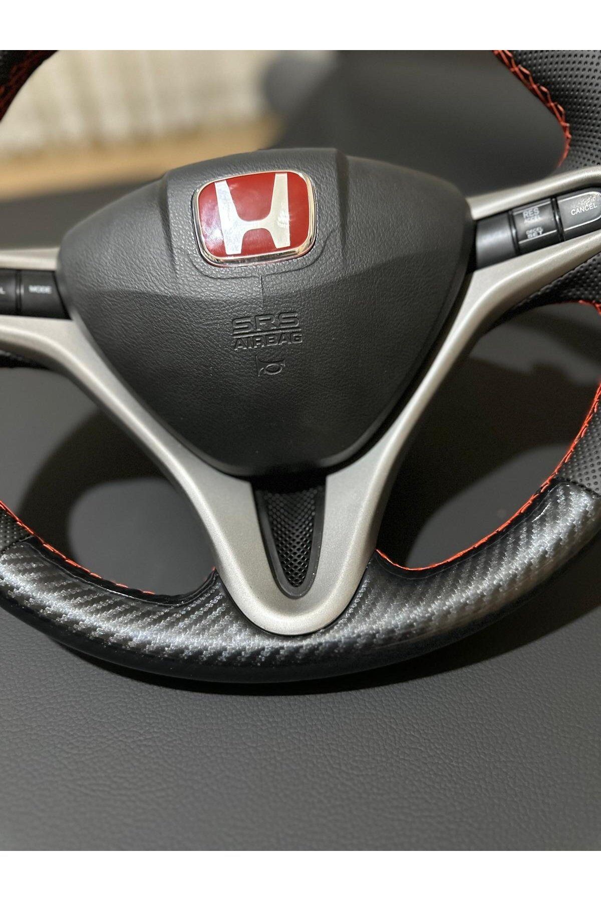 HONDA FD6 ARACA ÖZEL DİREKSİYON KILIFI (NOKTALI-MİCROFİBERCARBON)