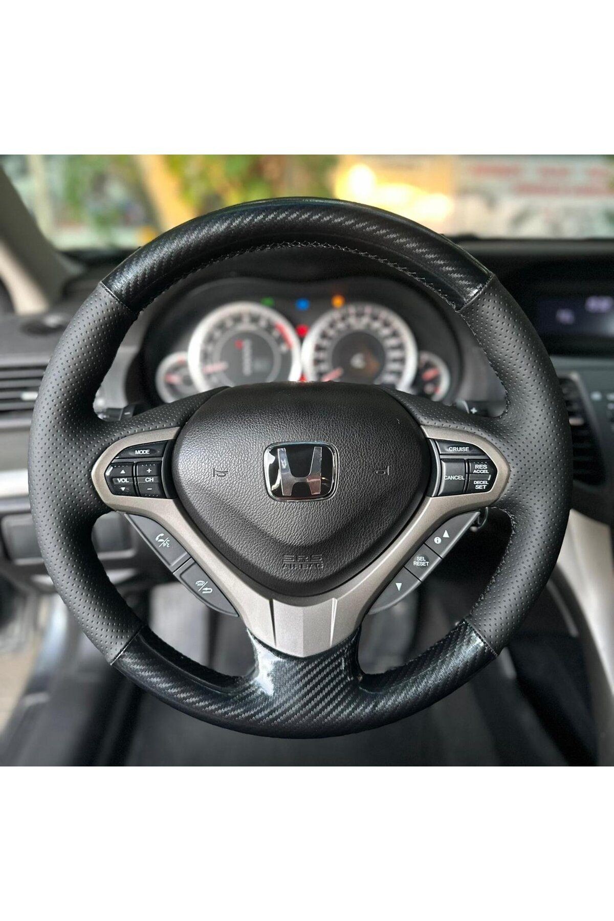 HONDA ACCORD 2008 ARACA ÖZEL DİREKSİYON LILIFI (NOKTALI-MİCROFİBERCARBON)
