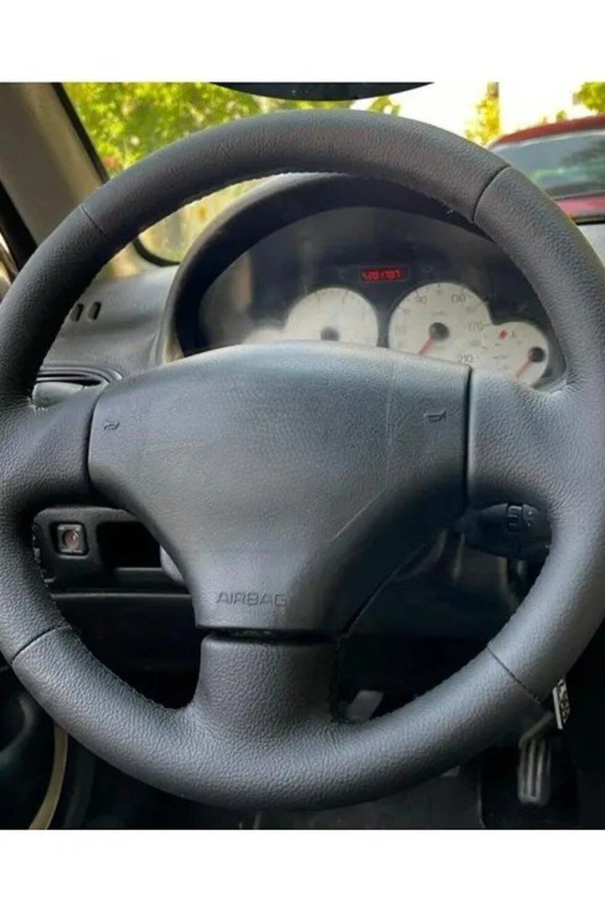 Peugeot 206 (2003-2006) Araca Özel Direksiyon Kılıfı Düz Deri Model(AÇIKLAMAYI OKUYUNUZ)