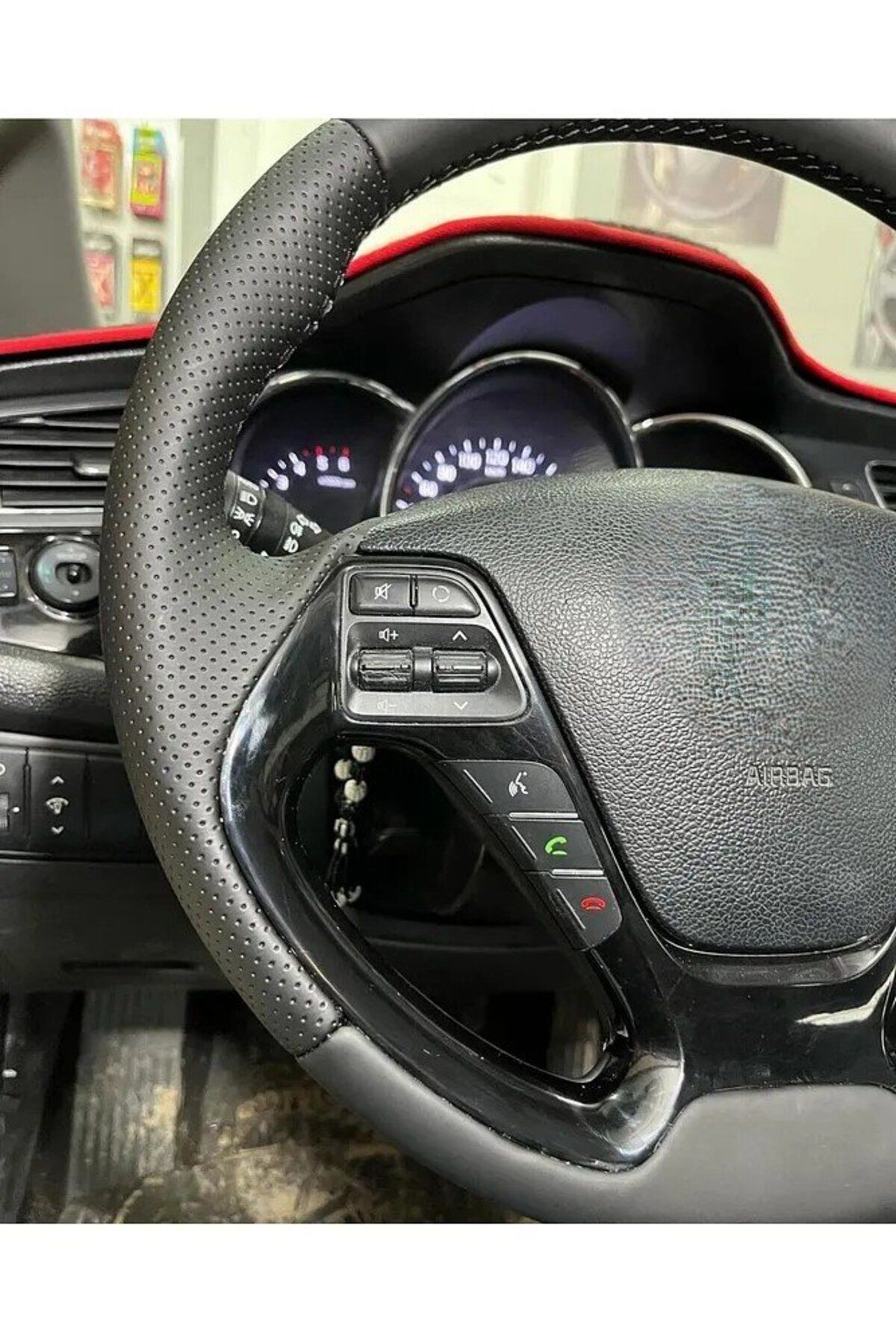 Kia Rio 2015-2016 Araca Özel Dikmeli Direksiyon Kılıfı(AÇIKLAMAYI OKUYUNUZ.)