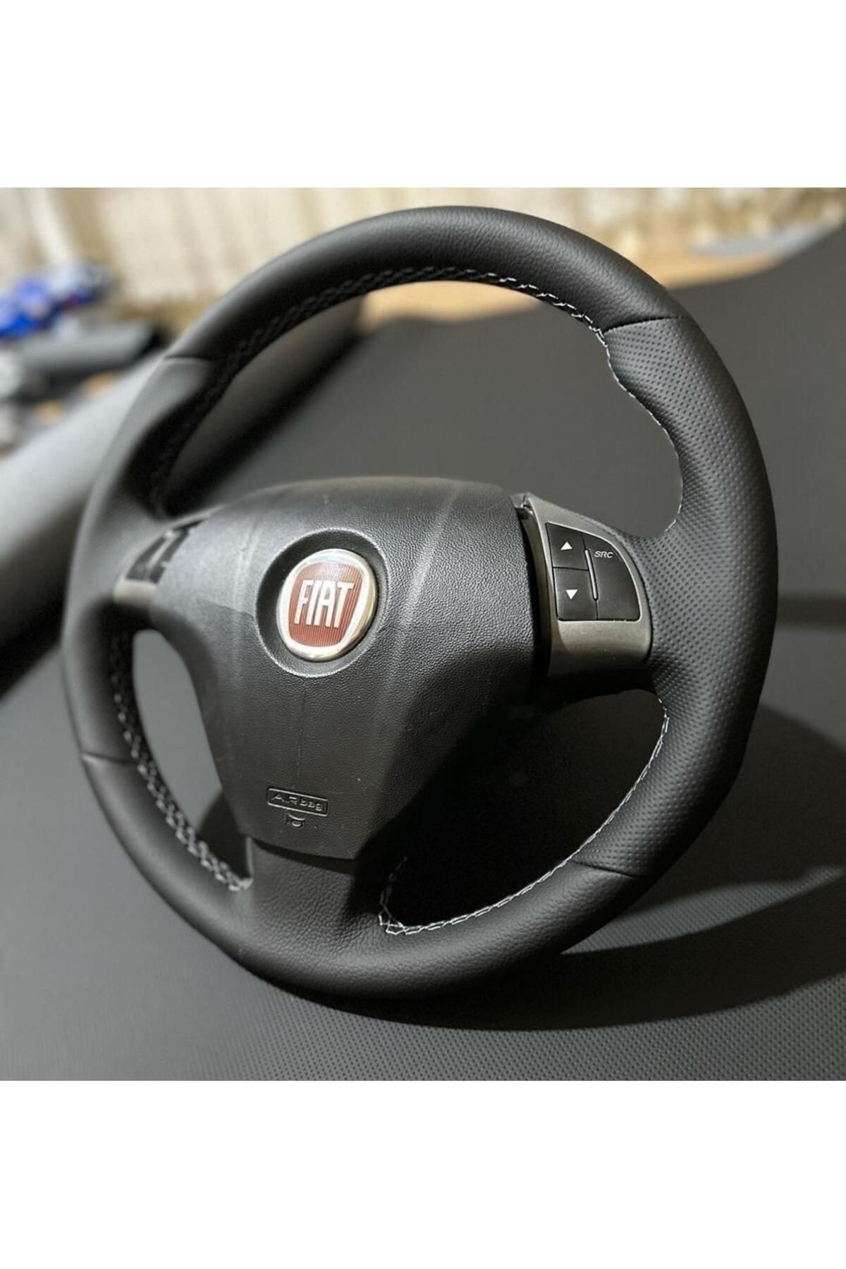 Fiat Linea (TUŞLU) Özel Kesi?m Araca Özel Direksiyon Kılıfı(Sİ?YAH İ?PLİ?)