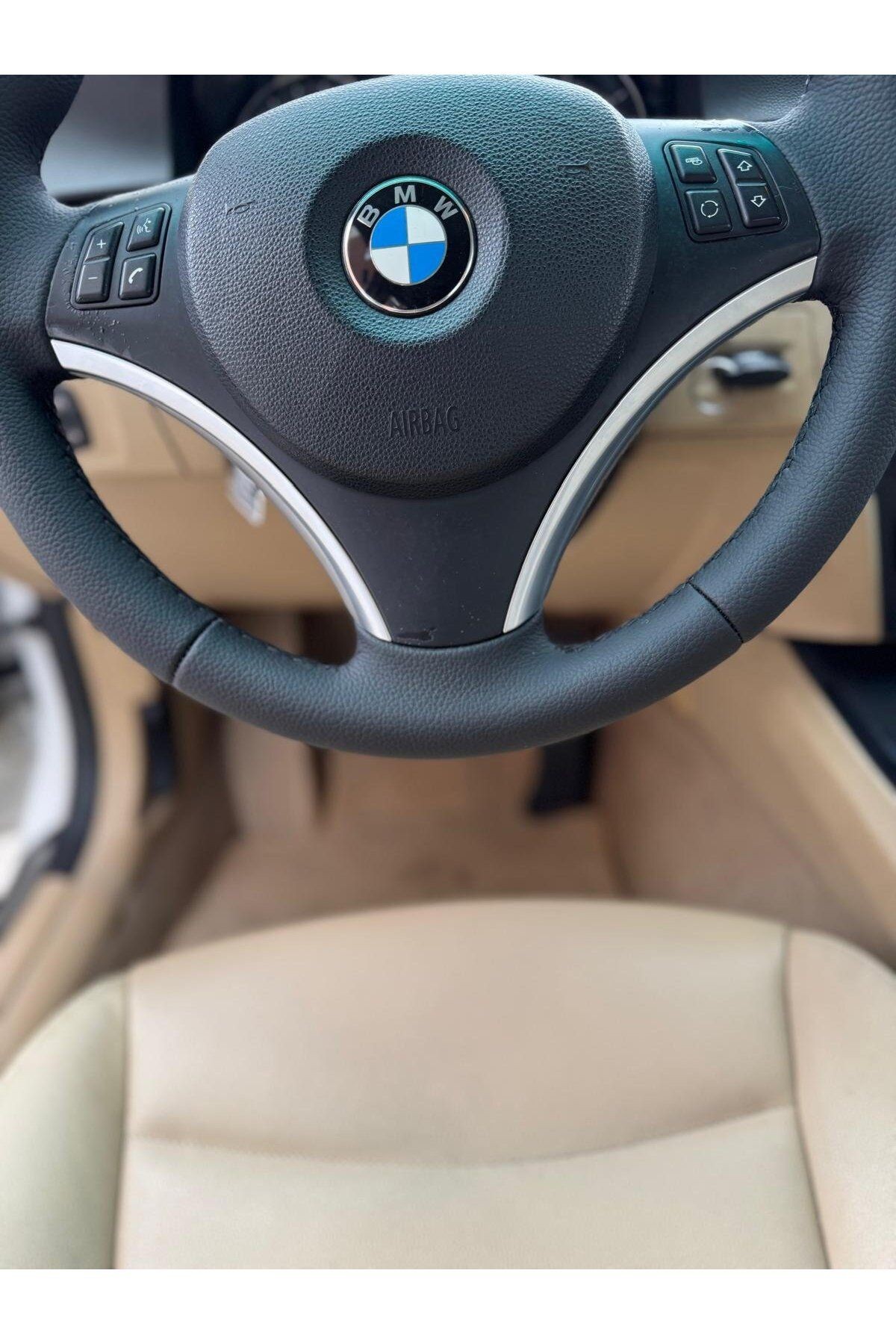 BMW E90 ARACA ÖZEL DİKMELİ DİREKSİYON KILIFI (AÇIKLAMAYI OKUYUNUZ LÜTF)