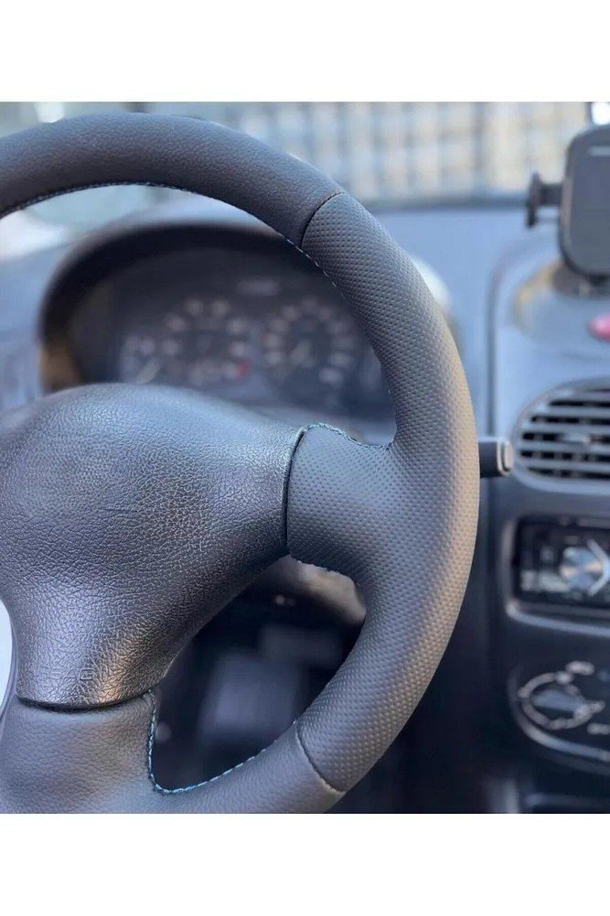 PEUGEOT 206 1999-2003 ARACA ÖZEL SPOR MODEL DİREKSİYON KILIFI MAVİ İPLİ