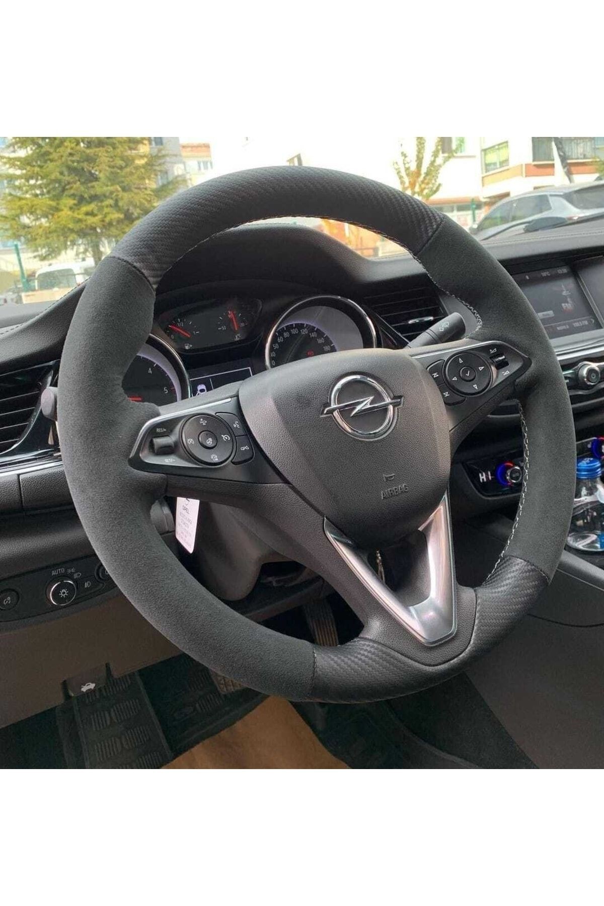 Opel Astra K Alcantara-carbon Model Araca Özel Direksiyon Kılıfı