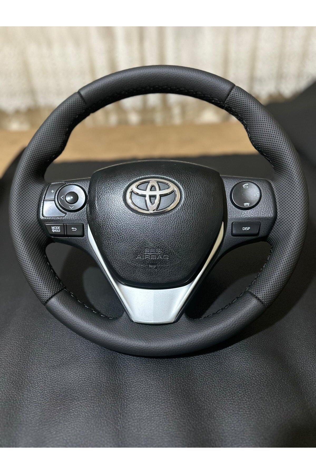 TOYOTA AURİS 2013-2019 ARACA ÖZEL DİKMELİ DİREKSİYON KILIFI(SPOR MODEL SİYAH)