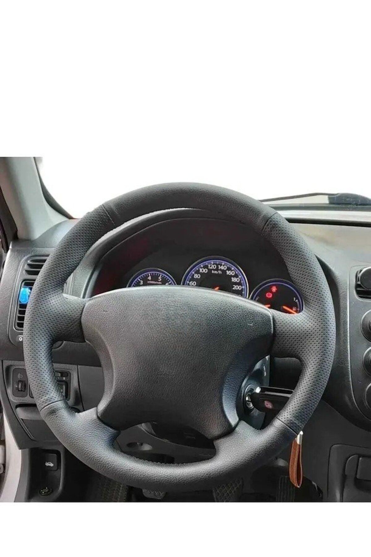 Honda Civic Vtec2 Araca Özel Dikmeli Direksiyon Kılıfı (NOKTALI DÜZ SİYAH DERİ)açıklamayı Okuynz