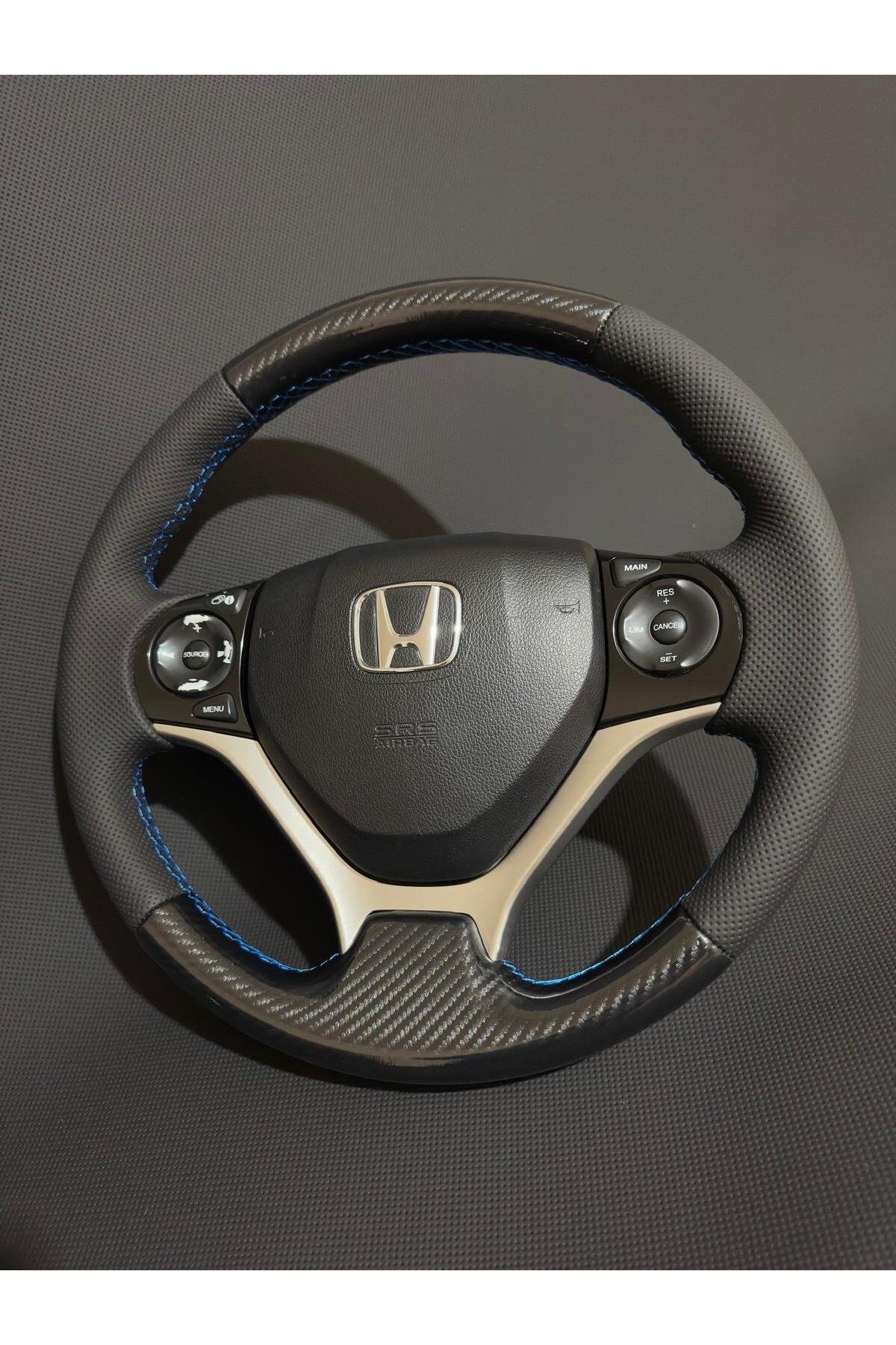 HONDA FB7 ARACA ÖZEL DİKMELİ DİREKSİYON KILIFI NOKTALI MİCROFİBER CARBON MAVİPLİ(AÇIKLAMAYI OKUYUNU
