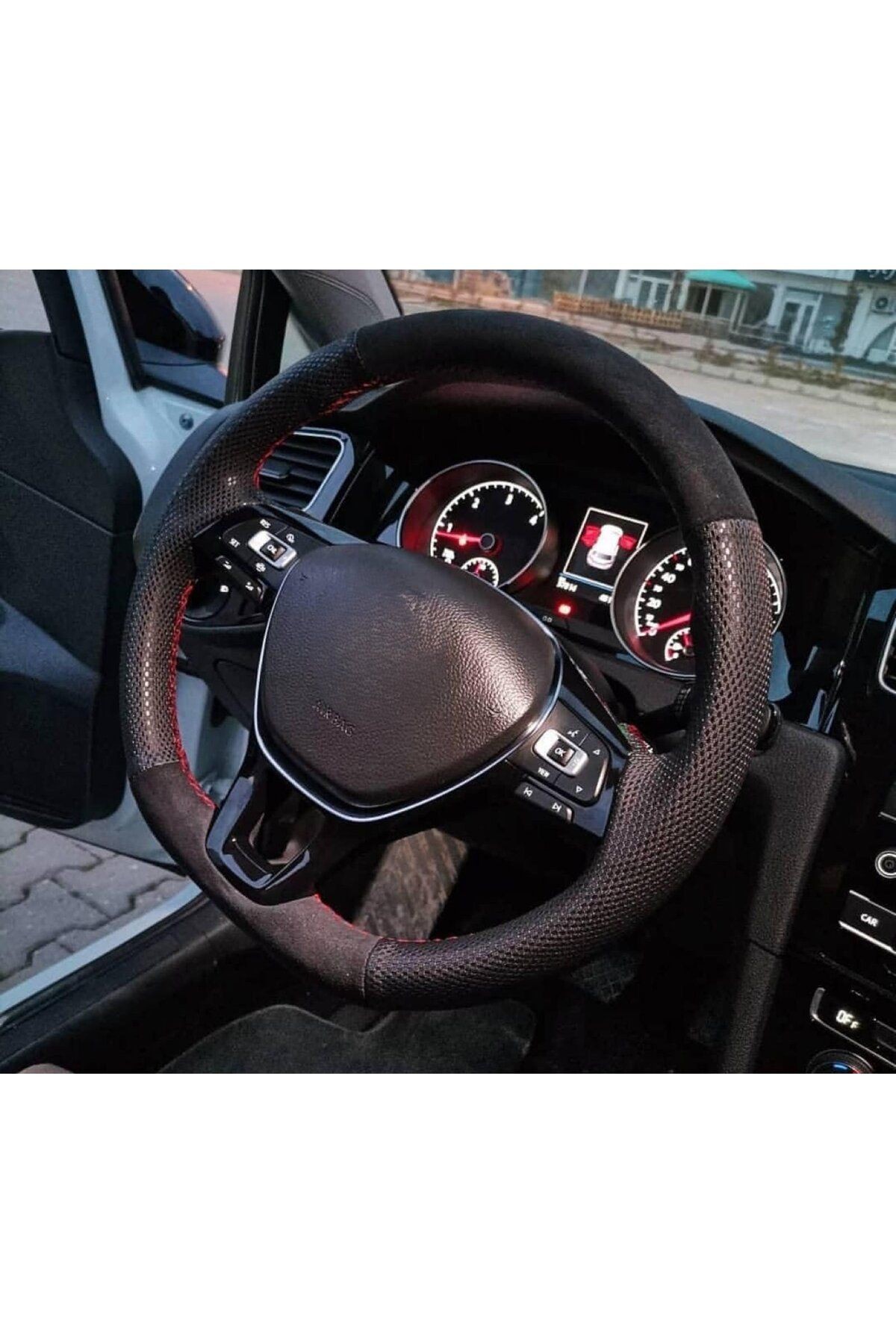 VOLKSWAGEN GOLF7 ARACA ÖZEL DİKMELİ DİREKSİYON KILIFI(AÇIKLAMAYI OKUYUNZ)