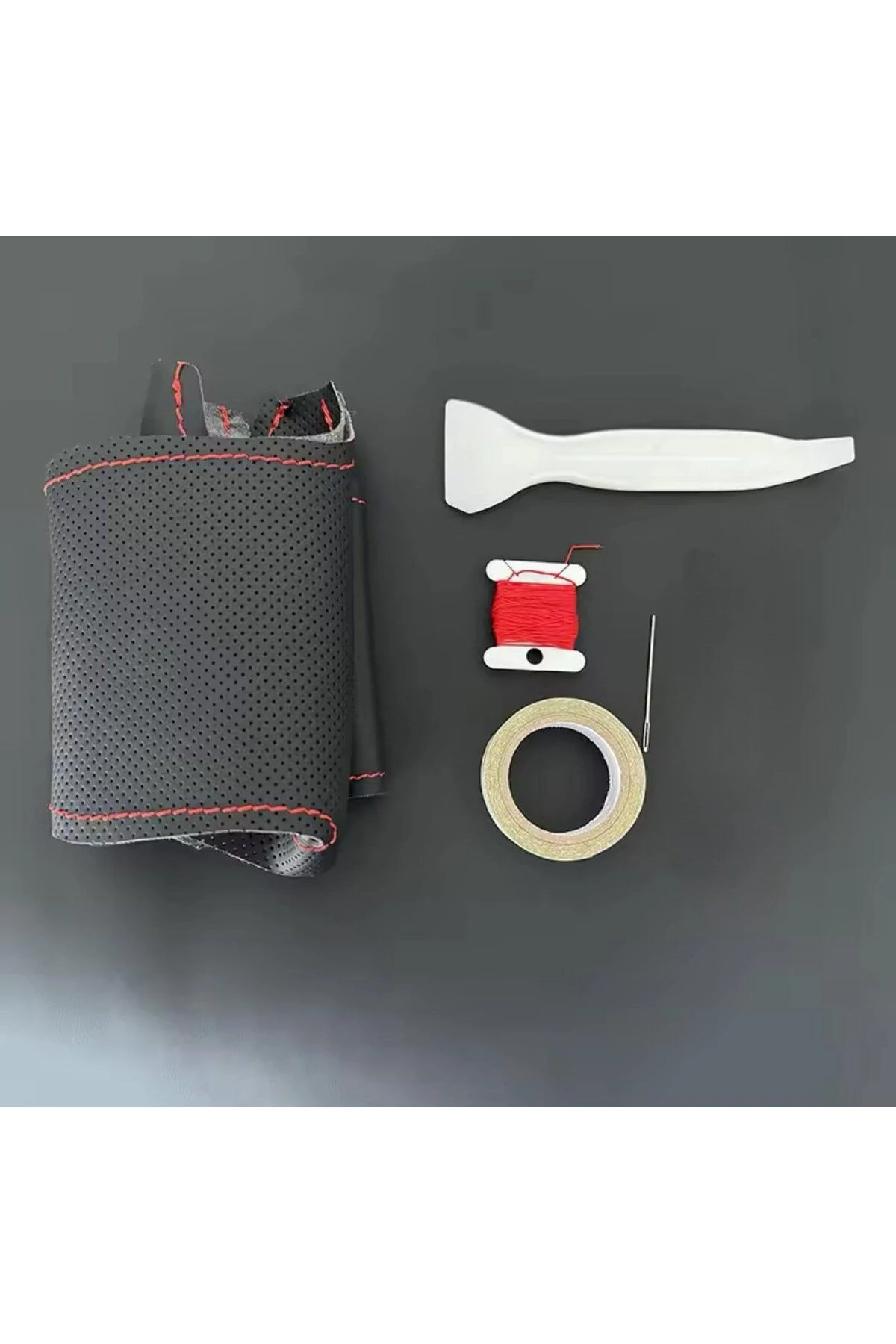 Fiat Tipo, Tempra Uyumlu Araca Özel Direksiyon Kılıfı (NOKTALI-MİCROFİBERCARBON)