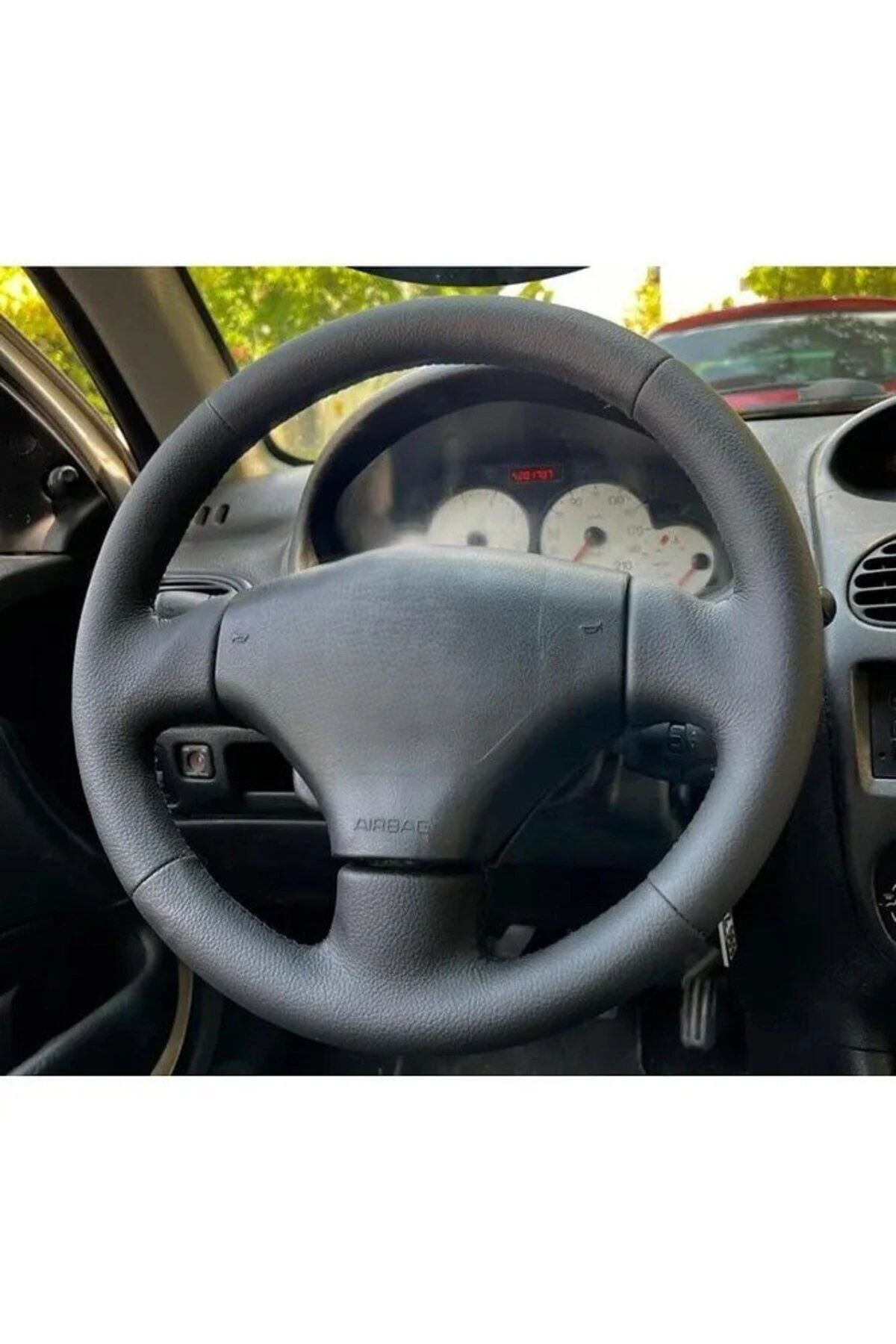 Peugeot 206 (2003-2006) Araca Özel Direksiyon Kılıfı Düz Deri Model(AÇIKLAMAYI OKUYUNUZ)